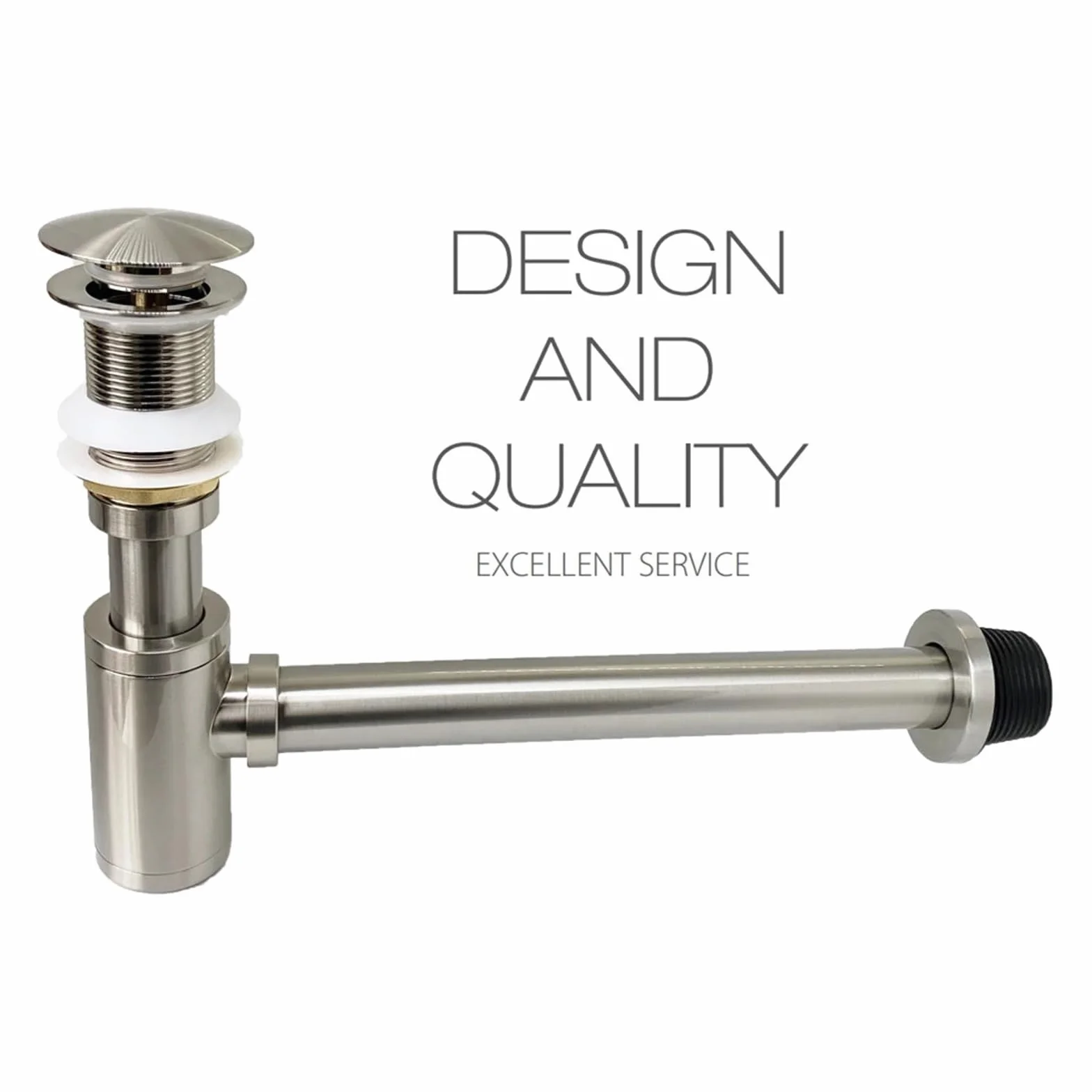 Sifón for lavabo de baño níquel cepillado, moderno juego tapón filtro emergente Para Fregaderos(Nickle NO Ovflow)
