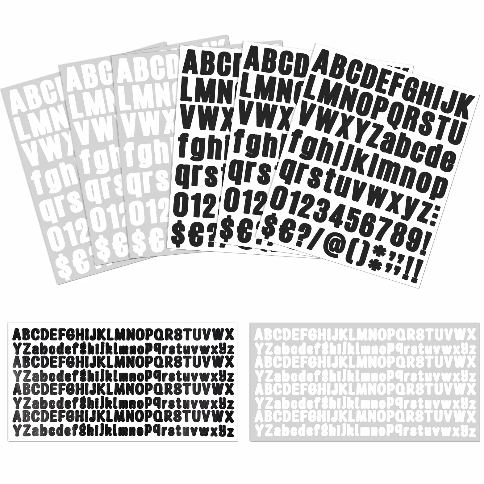 Vicloon Autoadhesivo de Números Letras, 8 Hojas Pegatina Números de Buzón de Vinilo, Pegatinas de Letras Negras para Buzón, Casa, Puerta, Número de Dirección(6 * 1Pulgadas, 2 * 0.5 Pulgadas)
