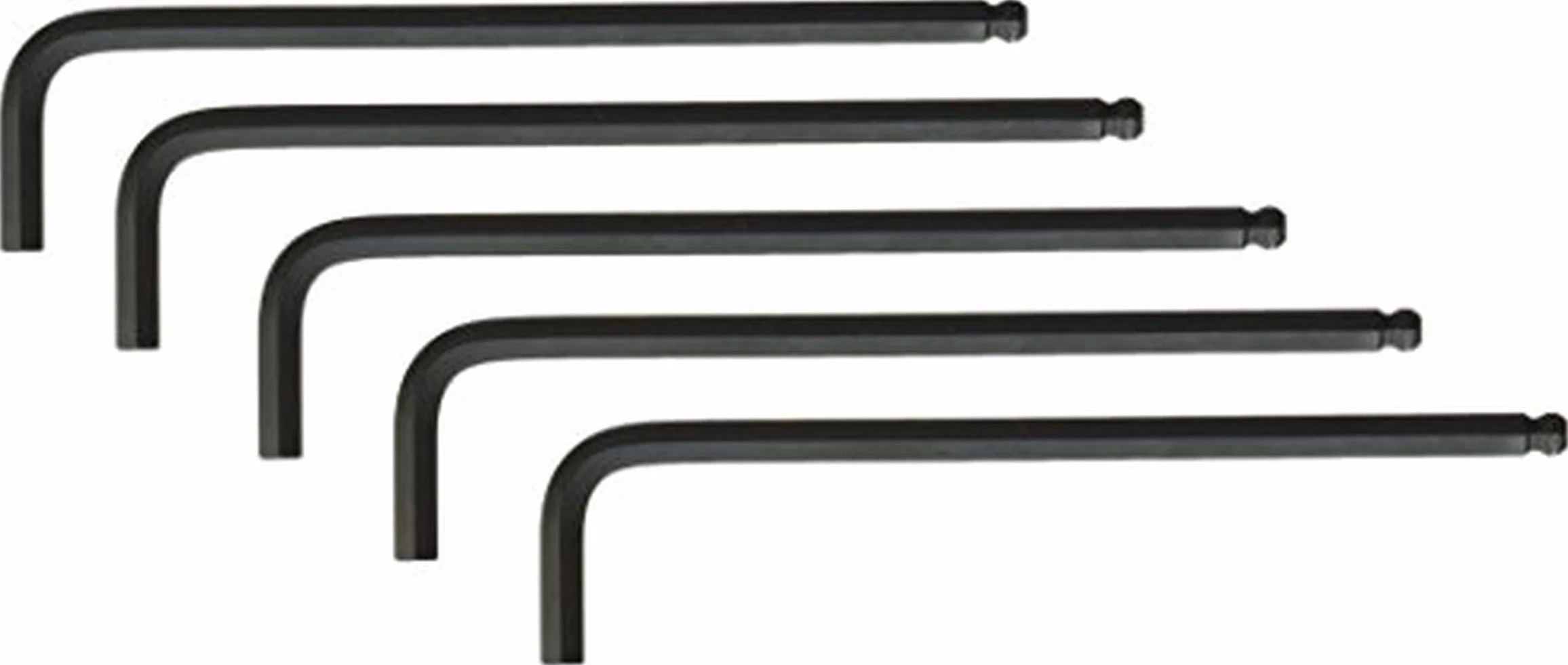 Bondhus 10912 Llave hexagonal de punta de bola de 1/4 pulgadas con acabado ProGuard y brazo largo, 5.6 pulgadas, 5 piezas