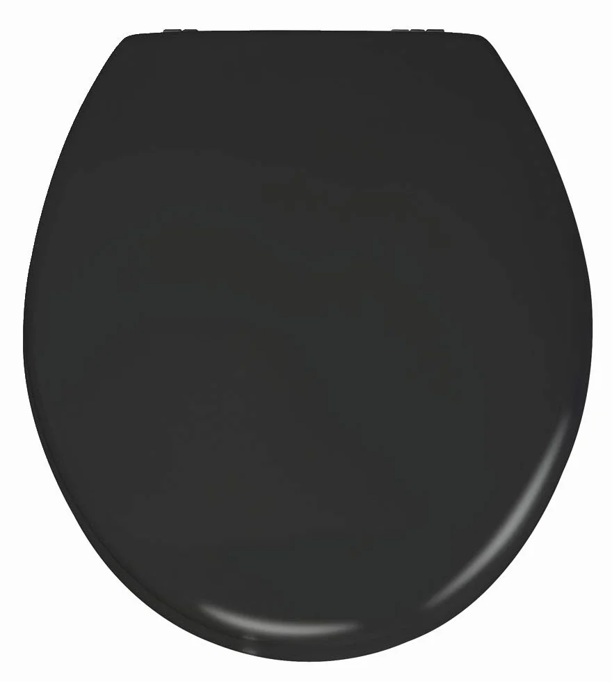 Wenko Tapa de WC Prima Negro Opaco - Adecuado para cisternas, sujeción de Acero INOX, MDF, 37 x 41 cm, Negro