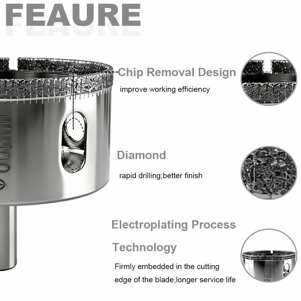 Broca de Diamante Cristal Broca Brocas Porcelánico 100mm para Porcelana Jade Porcelánico Cerámica Mármol Amoladora Angular