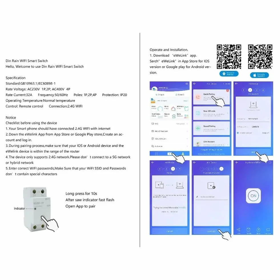 Disyuntor de circuito WiFi trifásico con control remoto con interruptor temporizador y voz, corriente nominal 63A 80A, 3P+N polos, soporta escenas de hogar inteligente (63 A)