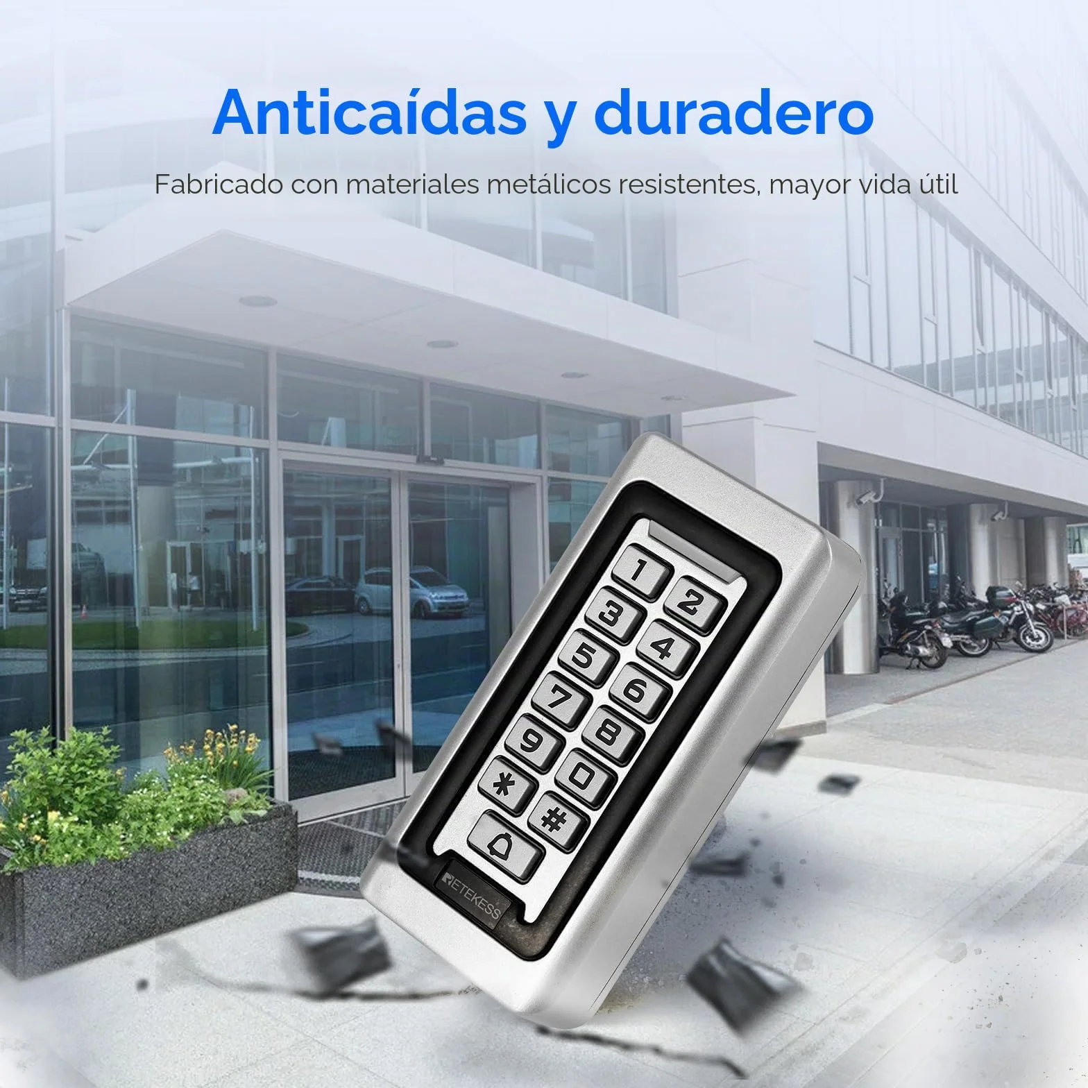 Retekess T-AC03 Control de Acceso Puerta, Teclado Acceso Impermeable IP68, Teclado Táctil Proximidad para RFID Sistema de Control de Acceso 125KHz Retroiluminación 2000 ID Wigan 26 Garaje Departamento