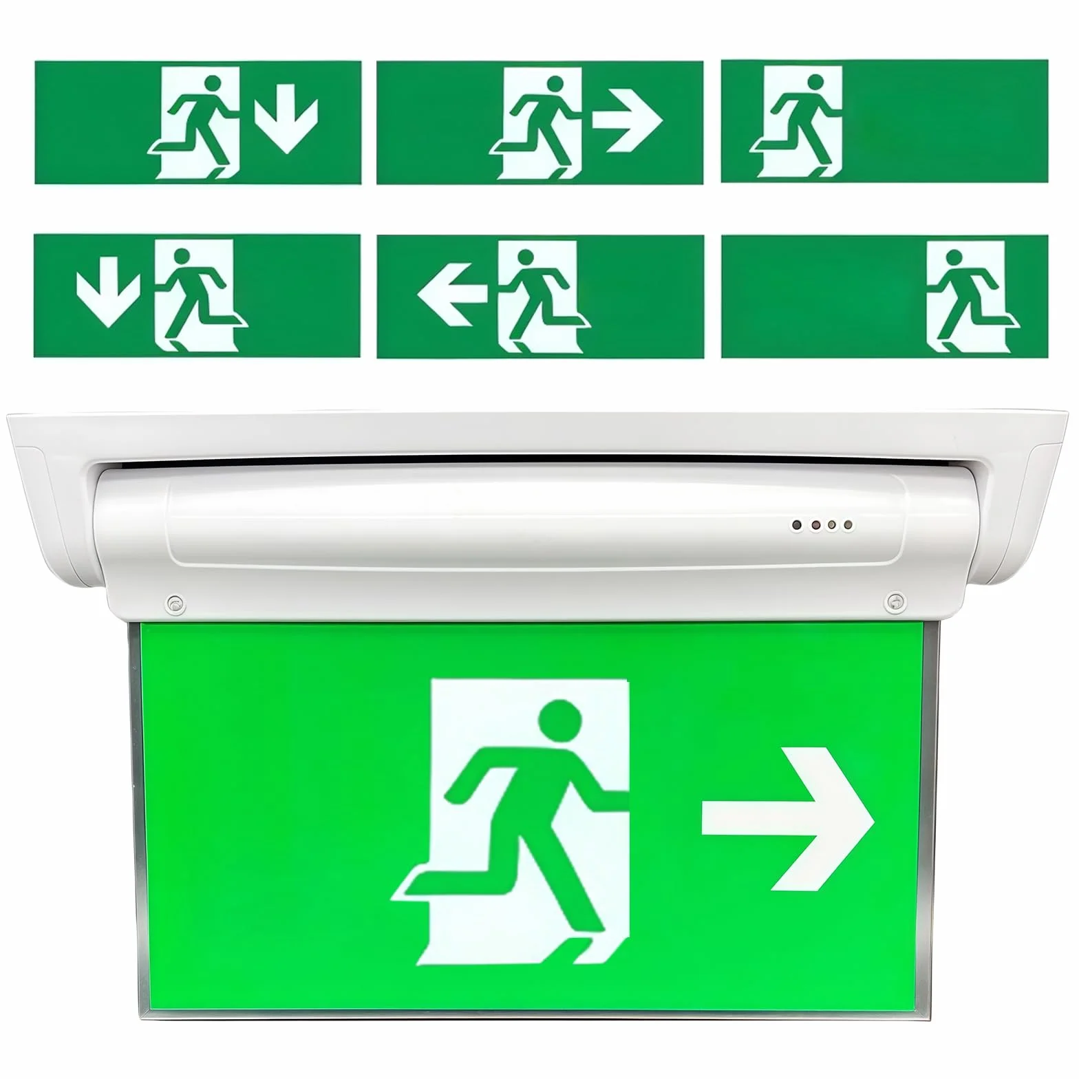 Iluminación LED de emergencia doble cara 3h batería IP30 6 pictogramas intercambiables