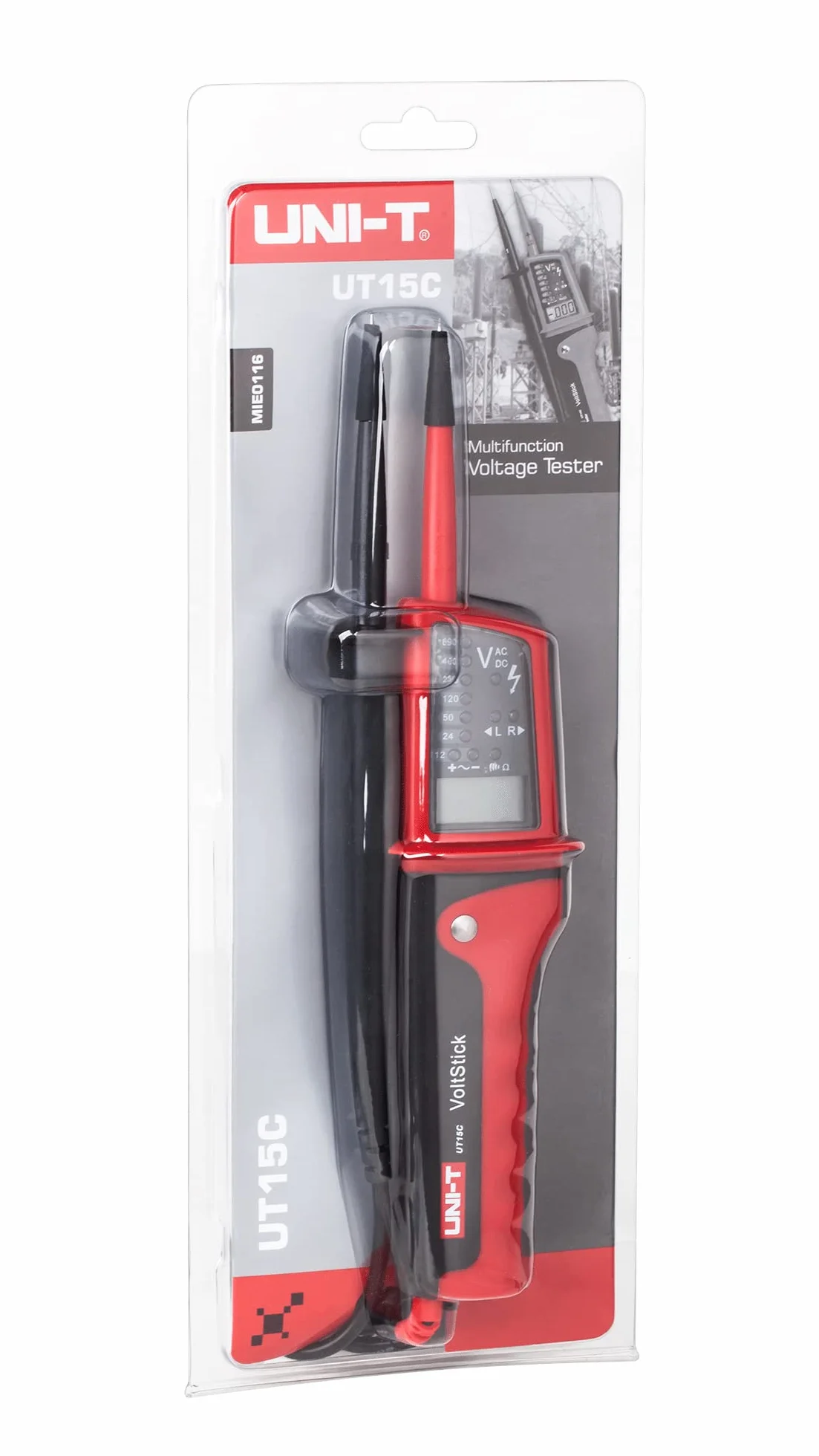 UNI-T, UT15C, MIE0116 Probador de voltaje impermeable, probador electrónico