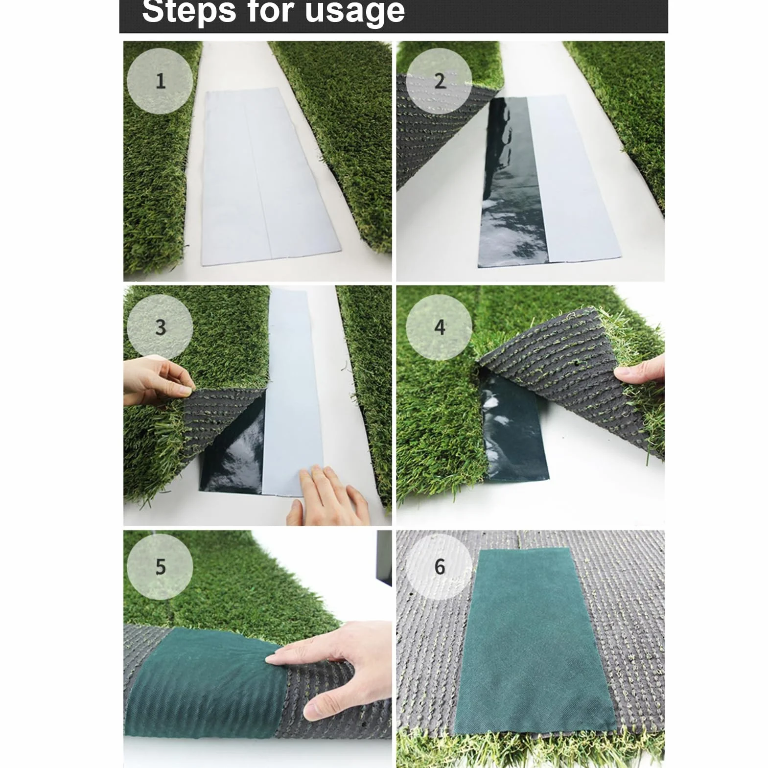 Cinta Adhesiva para Césped Artificial, 10M x 15cm, Autoadhesiva Resistente para Unión de Suelo de Jardín Exterior