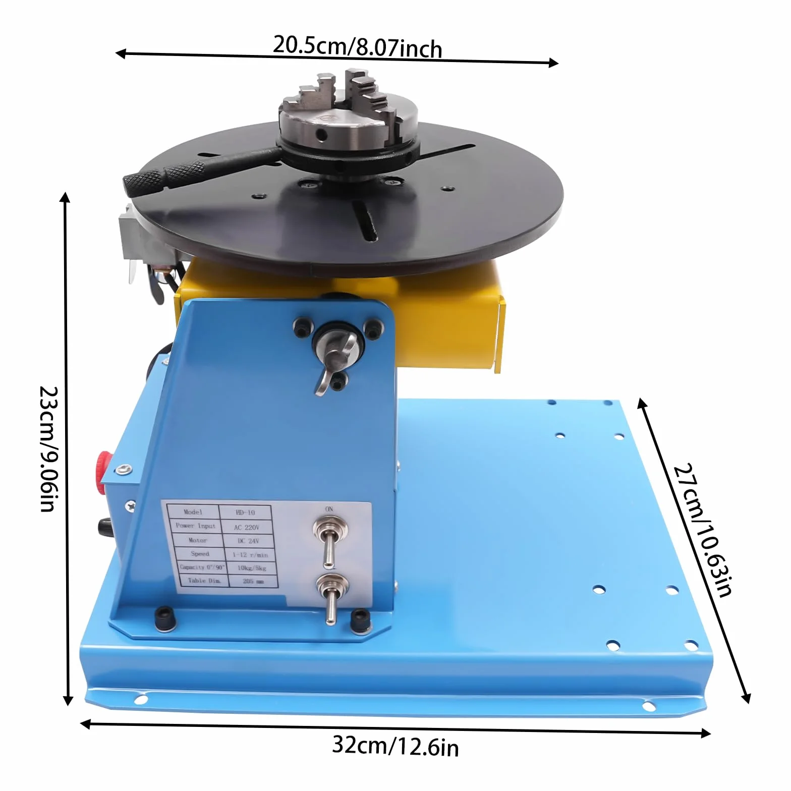 Posicionador de soldadura pequeño mesa giratoria de 0 – 90 ° ángulo de inclinación 20 W Mini Soldadura Posicionador 10 kg/5 kg para girar y girar piezas redondas y anulares. Utilizado