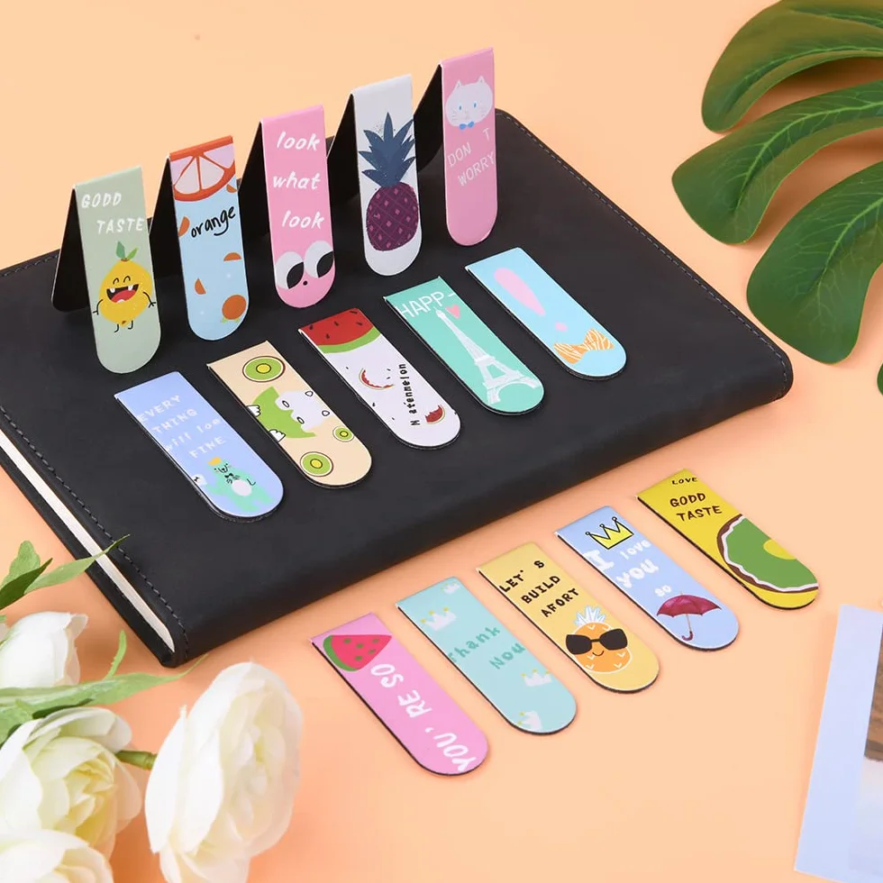 Vicloon Marcadores de Libros Magneticos 30Pcs Marcapáginas Clips de Página Palabras Inspiradoras