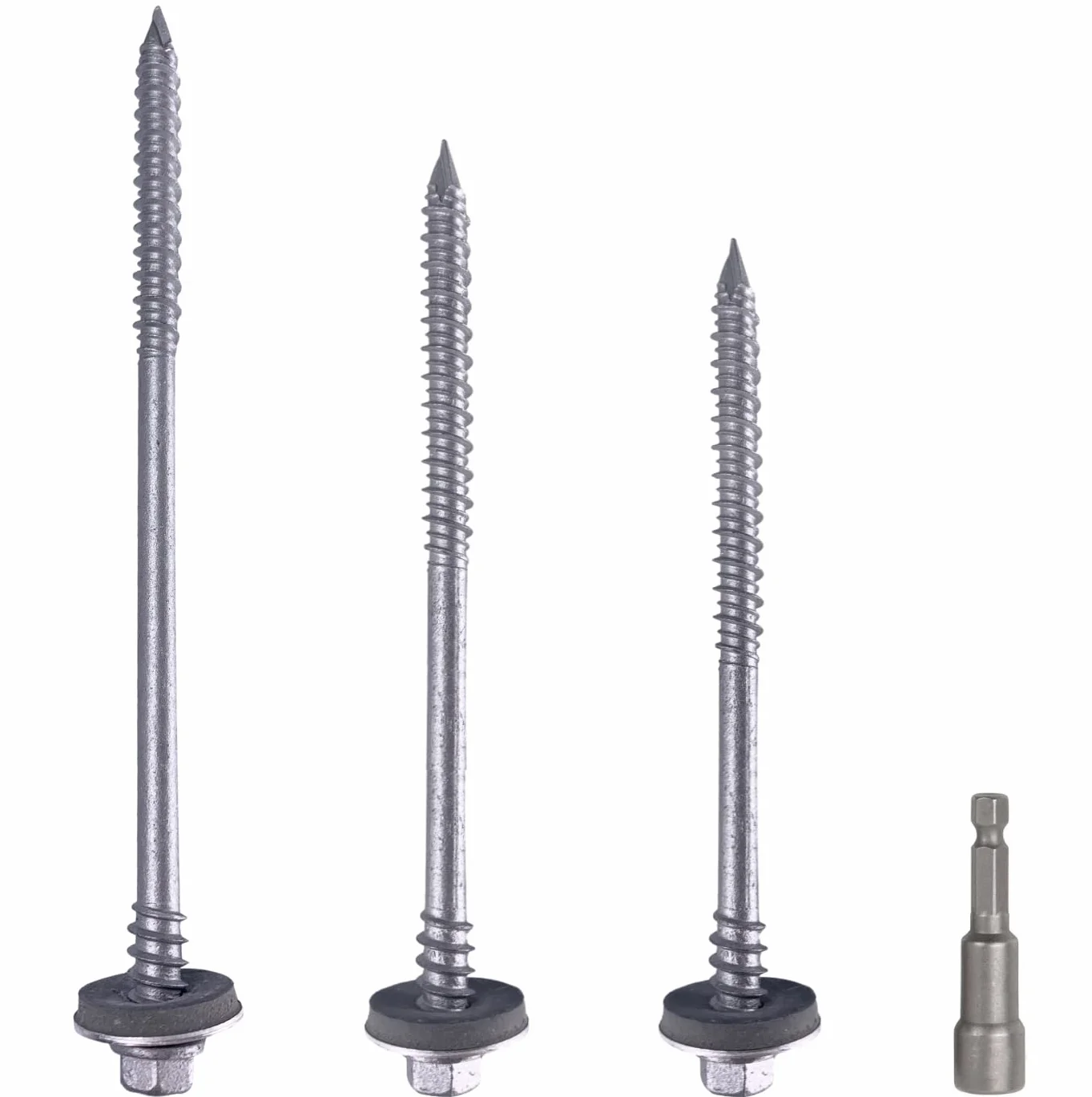 Paquete de 30 tornillos autoperforantes de cabeza hexagonal de acero al carbono de 6,4 x 140 mm con arandelas EPDM para fijar paneles sándwich (30, 6,4 x 140 mm)