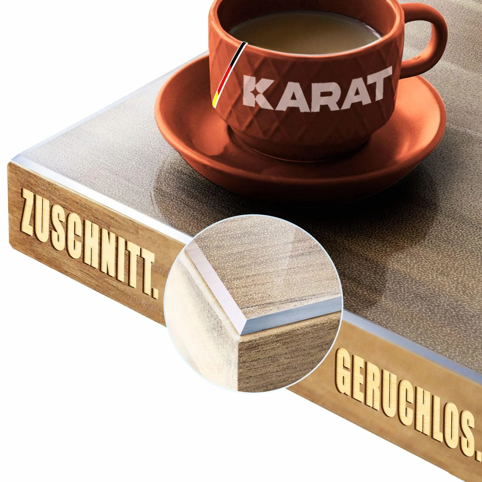 KARAT Protector de mesa transparente mate con borde biselado, mantel a medida, tamaño a elegir, lámina protectora mate, protector de mesa (Imperial, ancho 80 x largo: 160 cm)