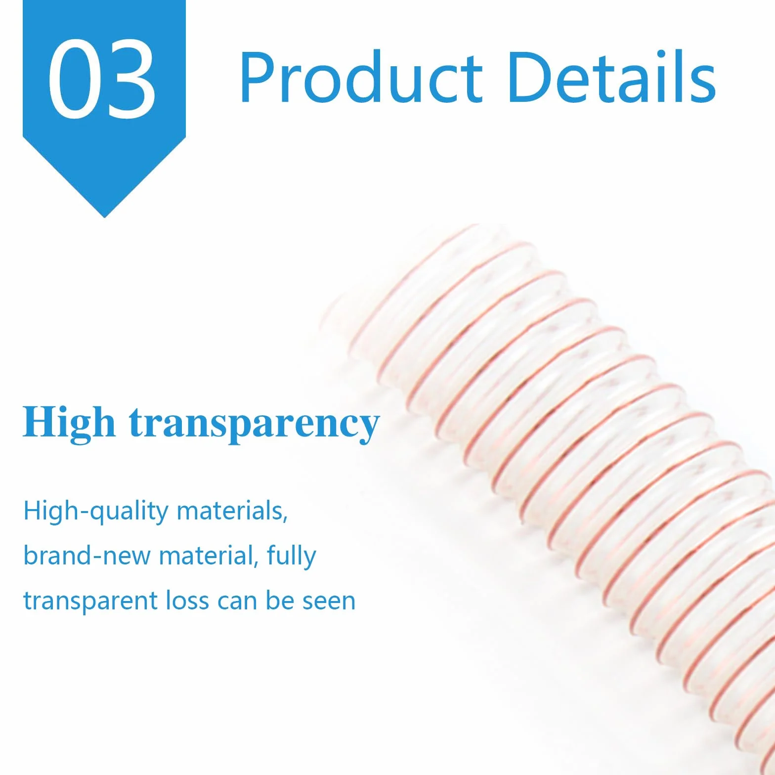 Manguera De Aspiración De Poliuretano Tubo Flexible De PU 1 Metro para Talleres De Carpintería, Espesor De Pared 1,2mm,Inner Diameter:260mm