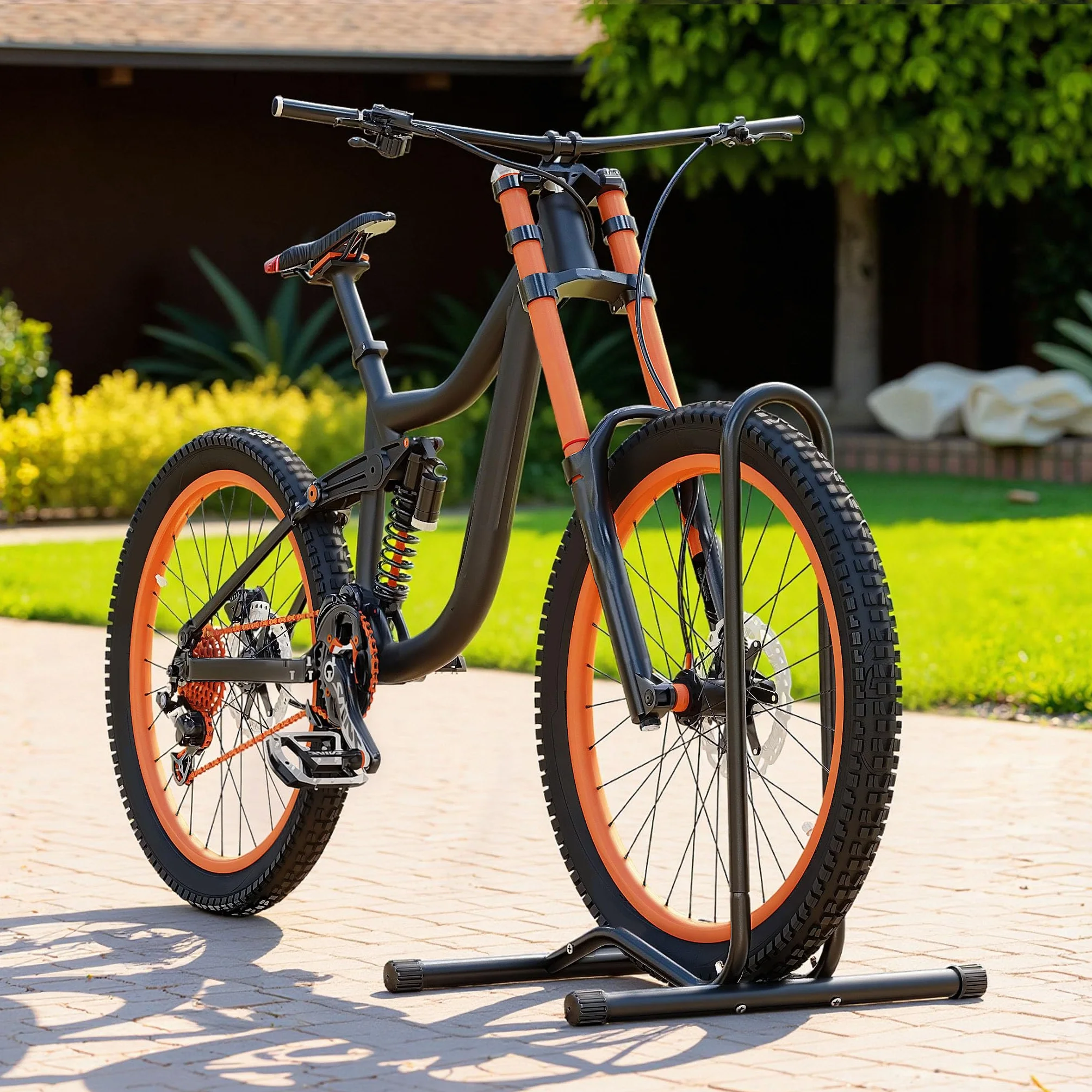 Soporte para aparcar Bicicletas portátil Suelo para 1 Bicicleta Ancho de neumáticos 60mm