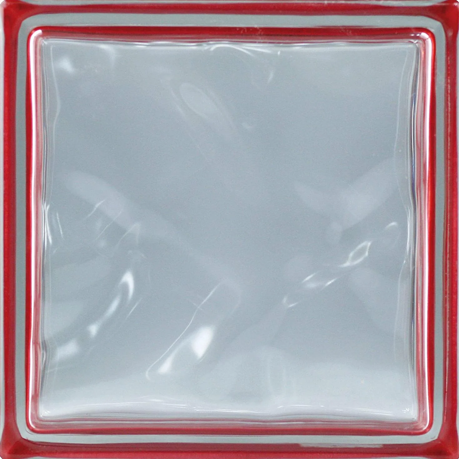Bloque de vidrio Bormioli Rocco Pure Reflejos Rojo | cm 19x19x8 | Unidad de venta 1 caja de 6 pzas