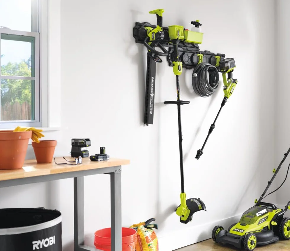 Ryobi – Kit de acoplamiento completo Link, almacenamiento para garaje y taller (7 piezas) – Syteme LINK – RSLWPK-7PC, verde y antracita