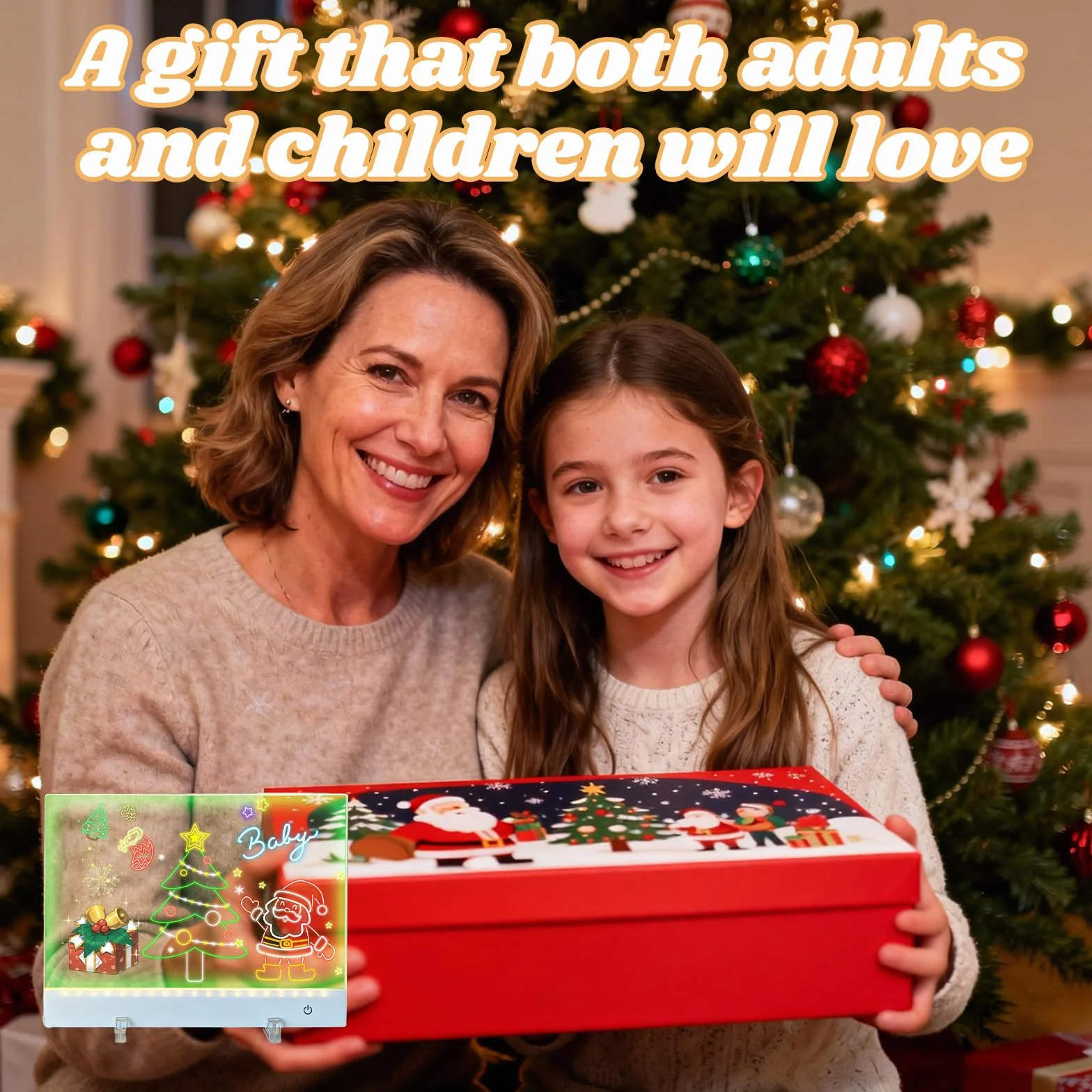 Tablero acrílico luminoso LED mensaje 12 colores bolígrafo regalo niños adolescentes