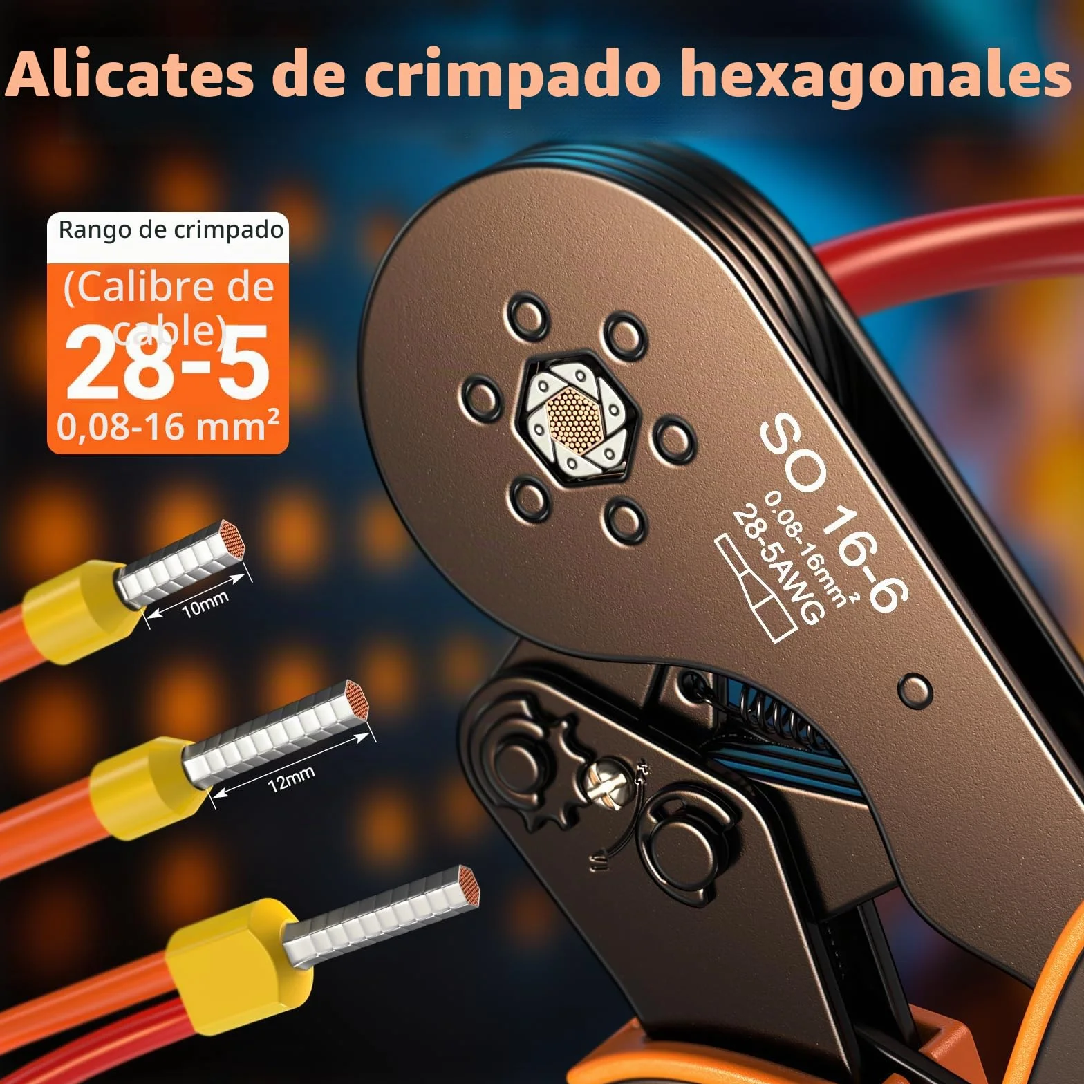 0,08-16 mm² Preciva crimpadora terminales electricos, 1275 piezas Tenazas de engaste de cabeza simple y doble Terminales de doble cable. Adecuadas para bricolaje doméstico e industrial.