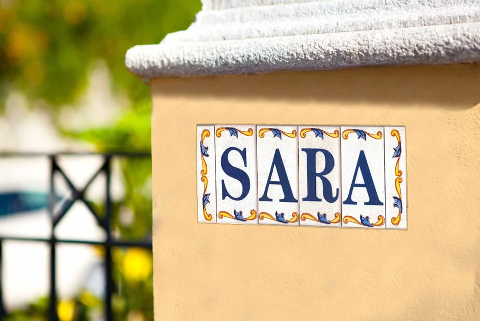 Números casa. Números y Letras en azulejo. Calca cerámica. Estilo craquelé. Nombres y direcciones. Diseño Craquelé 5,40x10,70 cms