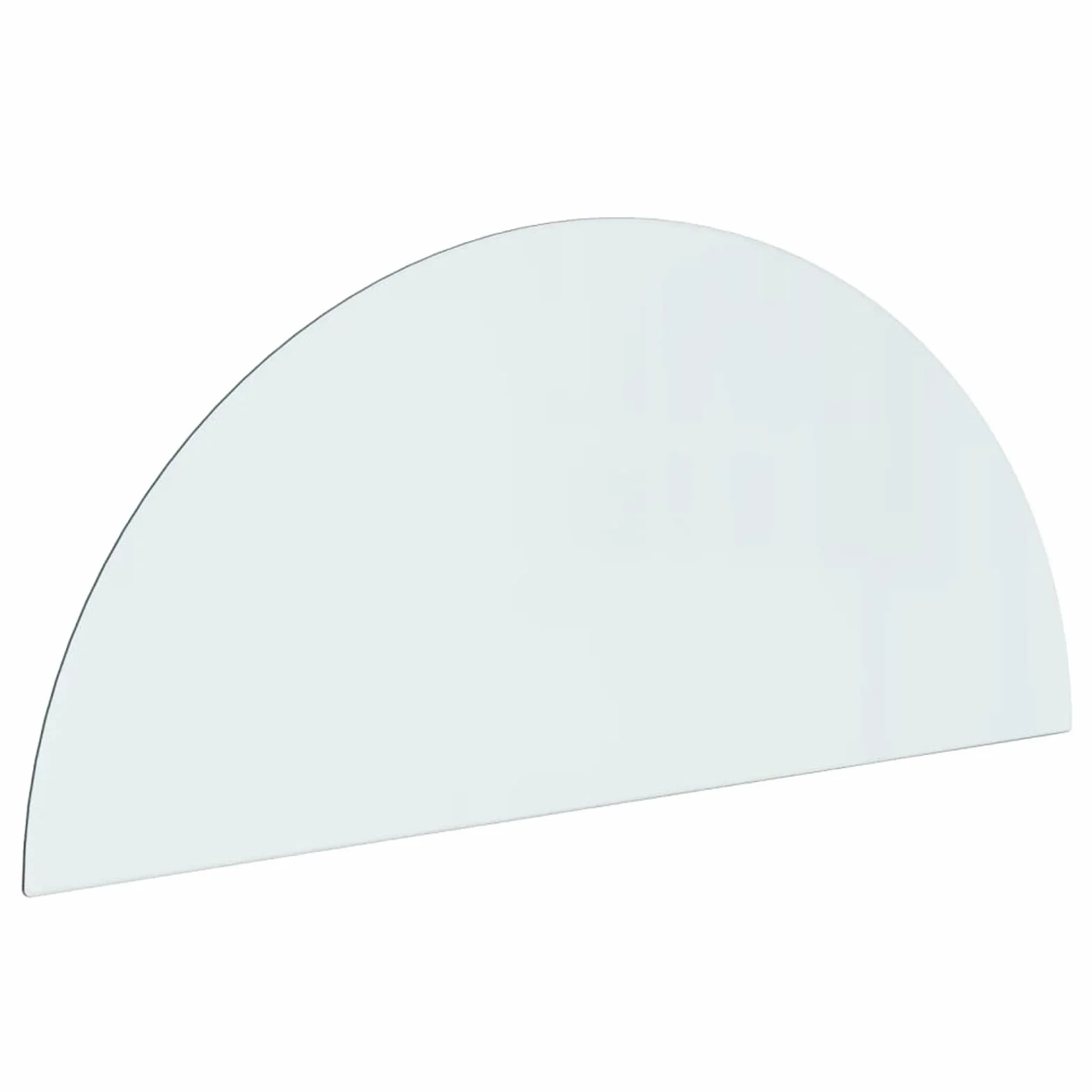Placa de vidrio para chimenea, semicircular, 1200 x 500 mm, protector de suelo para parquet y superficies laminadas, base de estufa resistente a altas temperaturas, cubierta de piso de vidrio