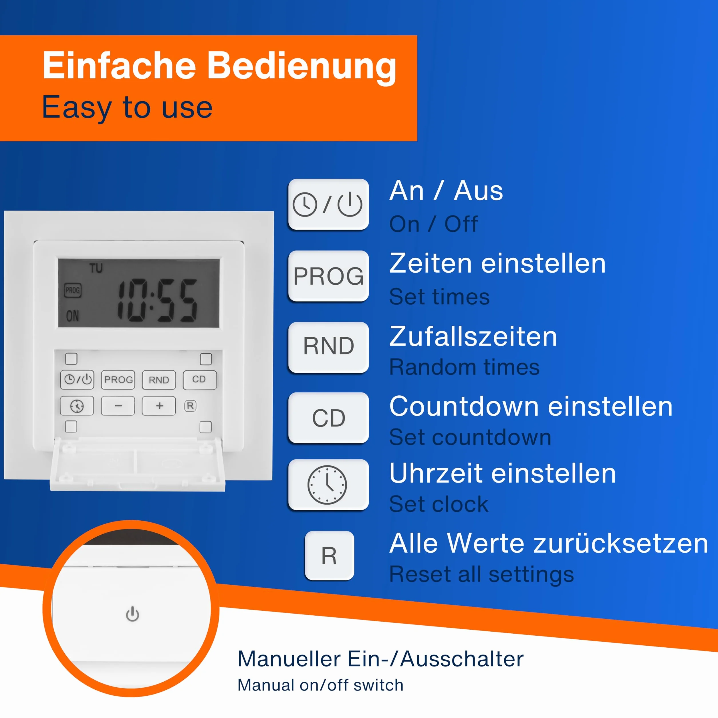 GAO Digital rasante Temporizador, 1 Pieza, efp700et