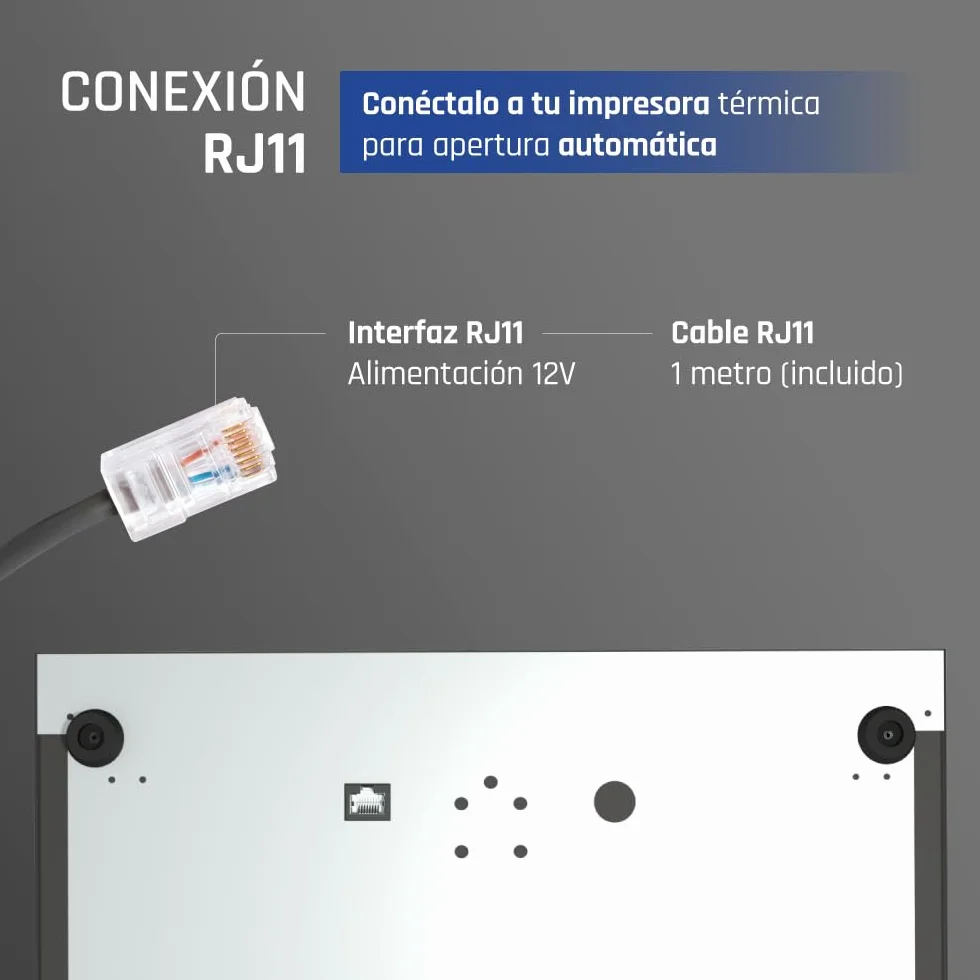 iggual Cajón Portamonedas IRON-30 Caja Efectivo Registradora Manual Automática 5 Billetes 5 Monedas Cerradura 3 Posiciones Acero Plástico Negro 42x40.5x10