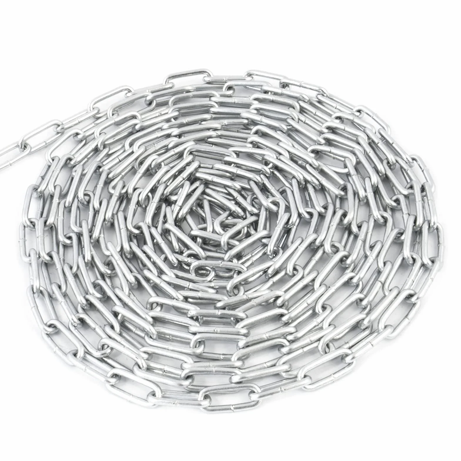 DQPP Cadena de acero C15 | DIN 5685 | 4 mm | galvanizada | 25 m | eslabones cortos | cadena de eslabones | se vende por metros | cadena de barrera, metal, cadena de acero redondo | cadena de metal |