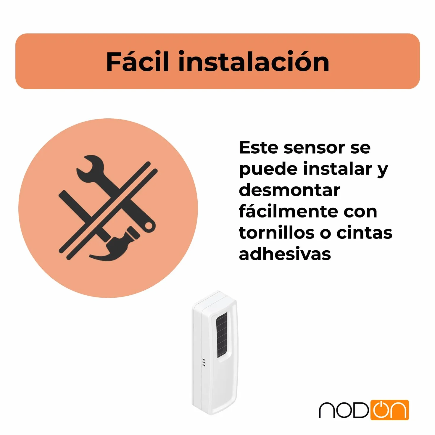 NodOn - EnOcean - Sensor de temperatura sin pilas, inalámbrico, sin mantenimiento, fácil de instalar, discreto, pila opcional, compatible con Jeedom, eedomus y MyUbiwizz