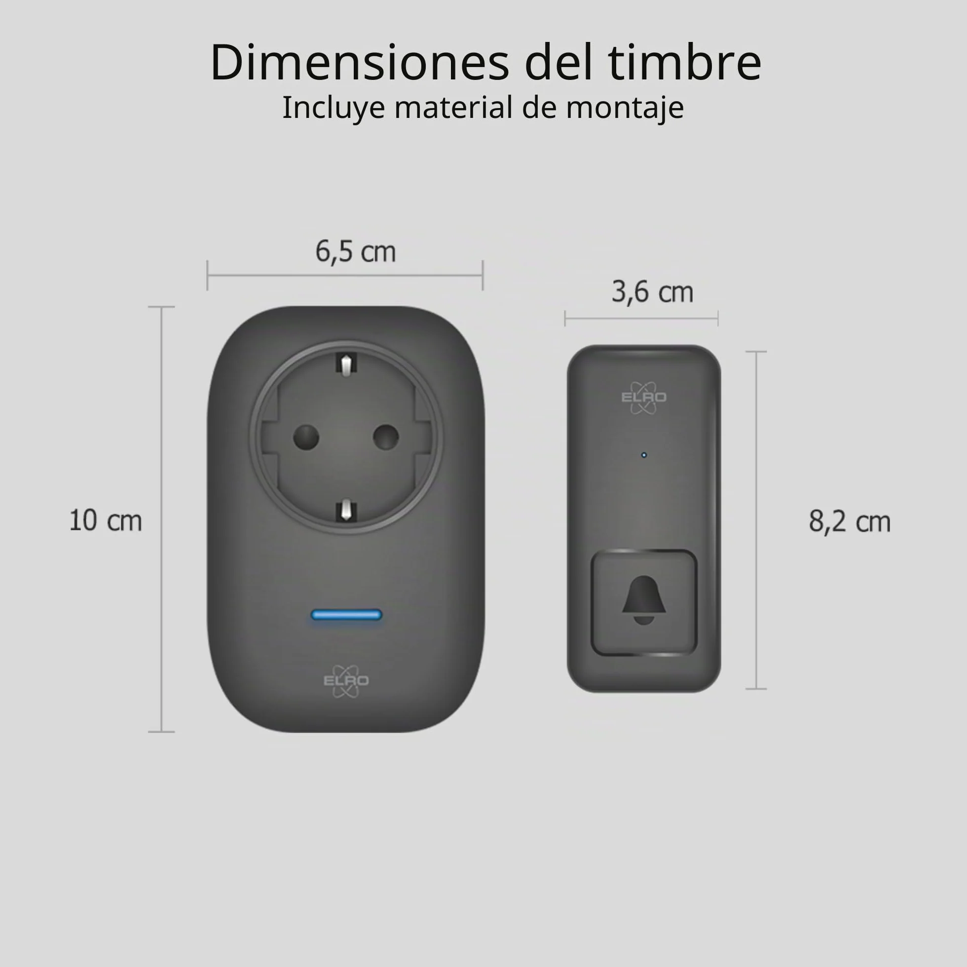 ELRO DB4000 Timbre cinético inalámbrico 2 receptores enchufables Países Bajos