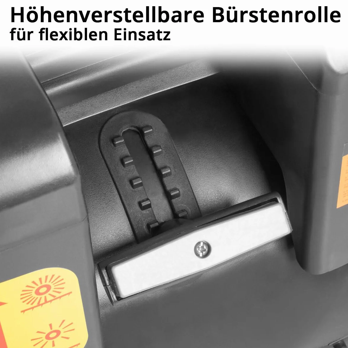Barredora STAHLWERK SLW-55 ST con anchura de barrido de 1000 mm, capacidad de 55 l y depósito de agua de 5 l, barredora manual/barredora de suelos húmedos para limpieza en seco y en húmedo.