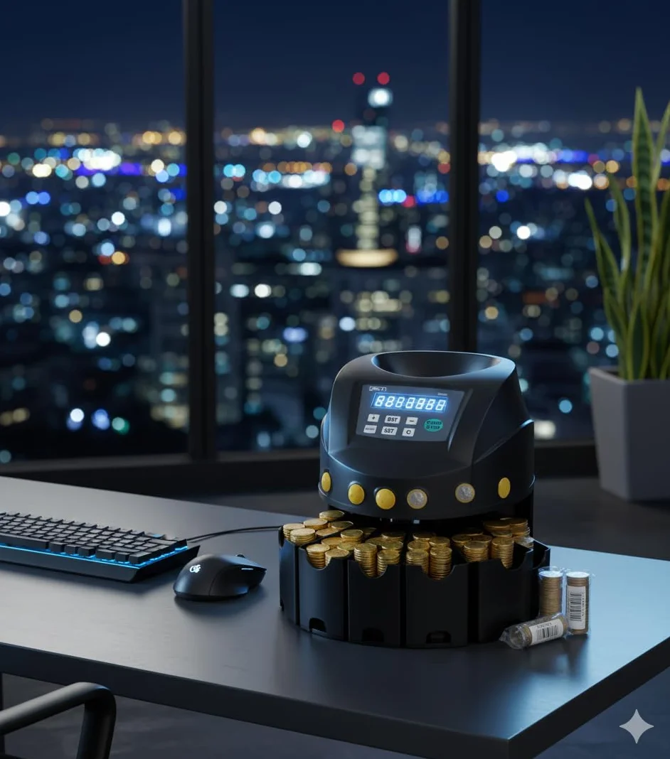 Contador de Monedas Automático Clasificador 200 Monedas/Minuto Capacidad 300-500 Compatible EUR USD Pantalla LED RS232