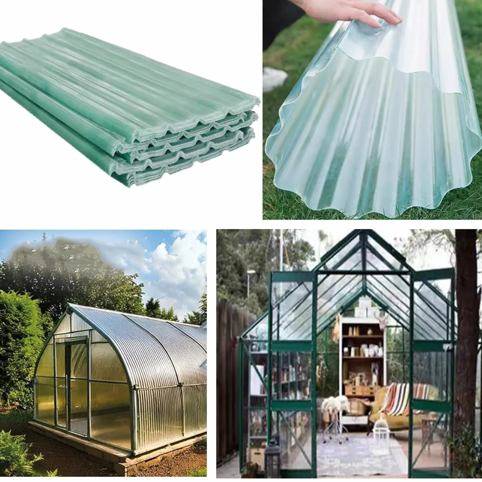 QWEASDF Paneles for Tejado de Alta Resistencia, Placa Ondulada Anti-UV, Chapas Perfiladas Techo Impermeable, FRP, Techo Cobertizo for Exteriores, Chapa Tejado(3pcs,0.9 * 0.6m/35 * 24in)