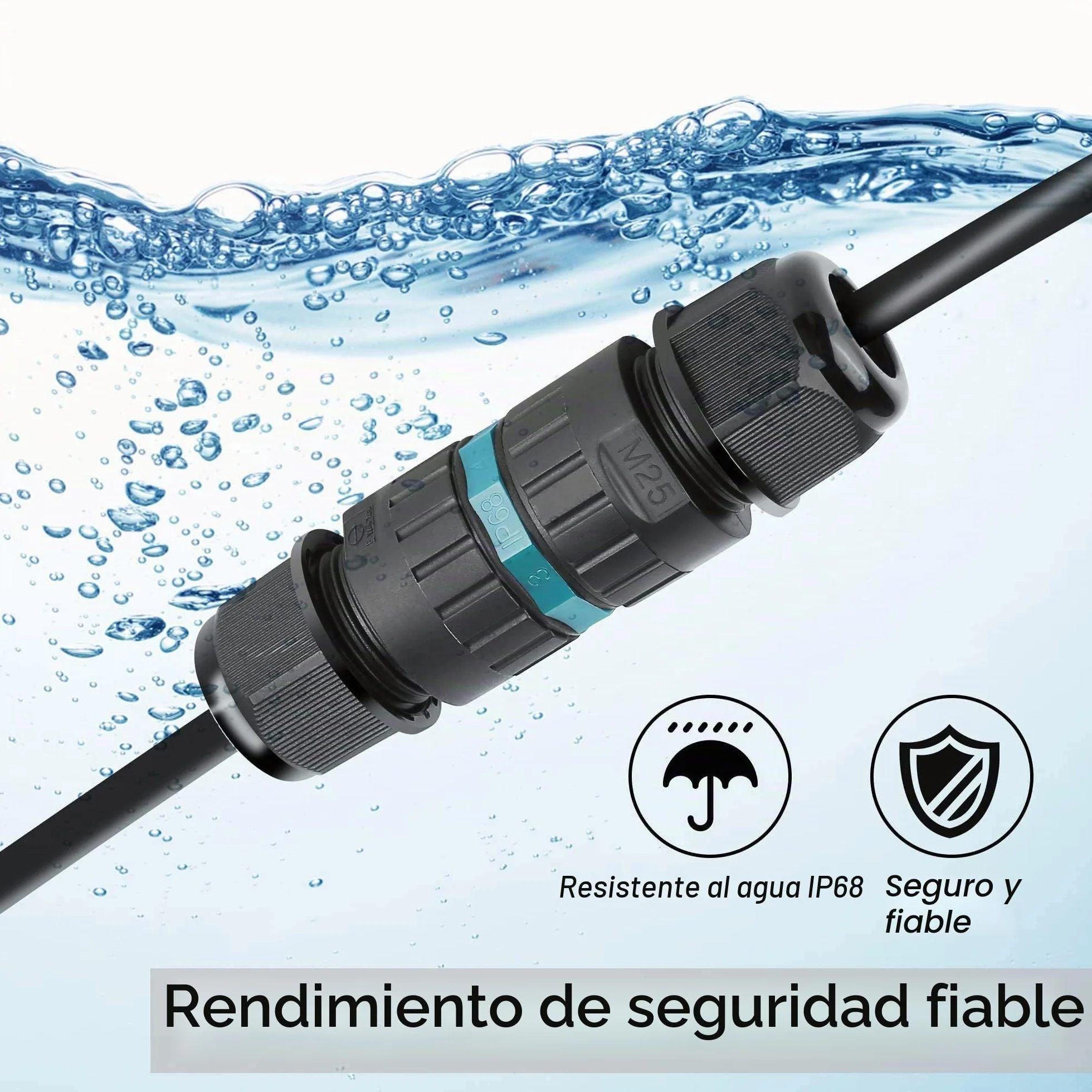 Conector de cable IP68 5 pines 5-14mm resistente al agua 3 unidades