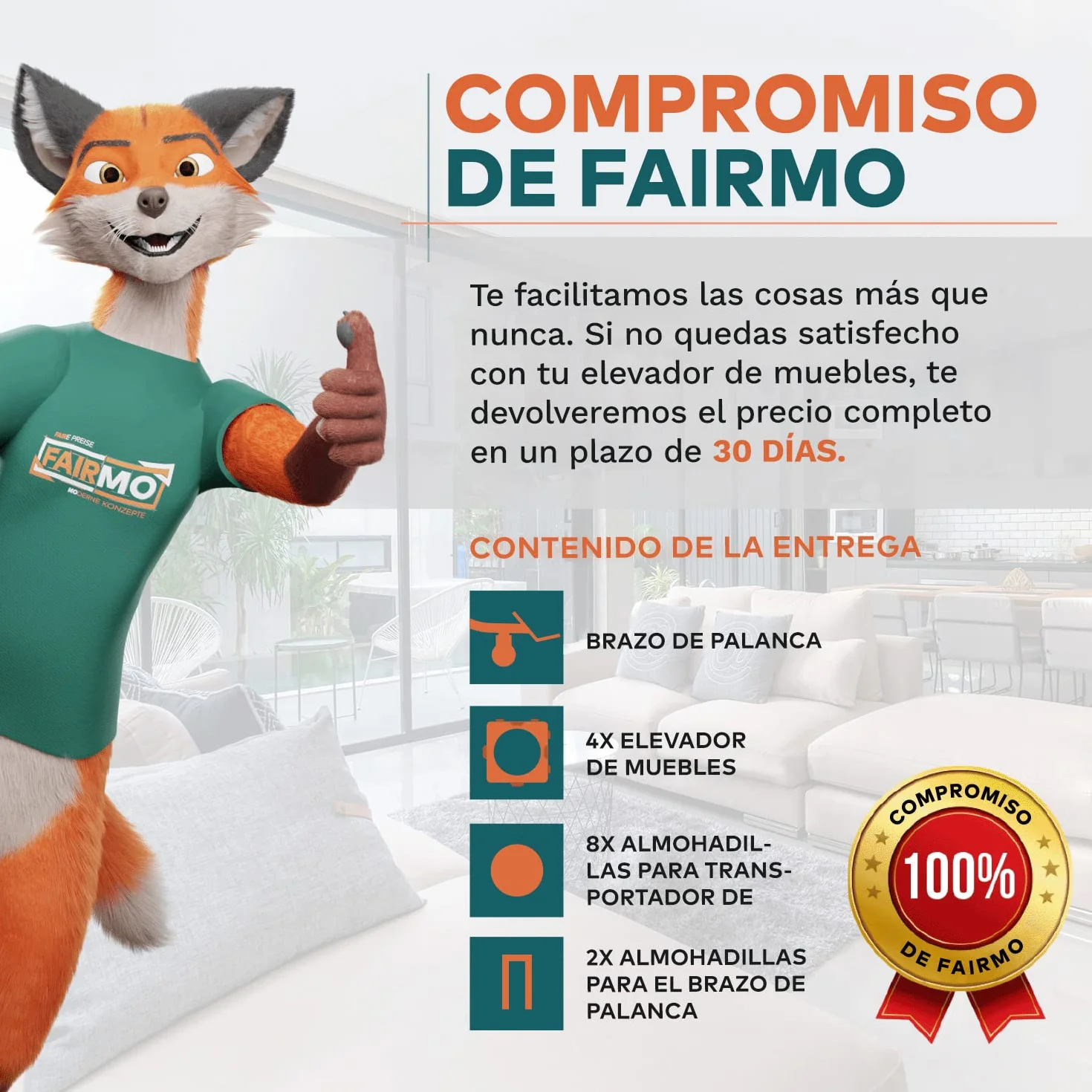 El Innovador Elevador de Muebles para Muebles Pesados de FAIRMO - 4 Ruedas Muebles y 1 Elevador de Carga (Incl. Almohadillas Antideslizantes) - Ruedas para Mover Muebles Pesados facilmente de TPE