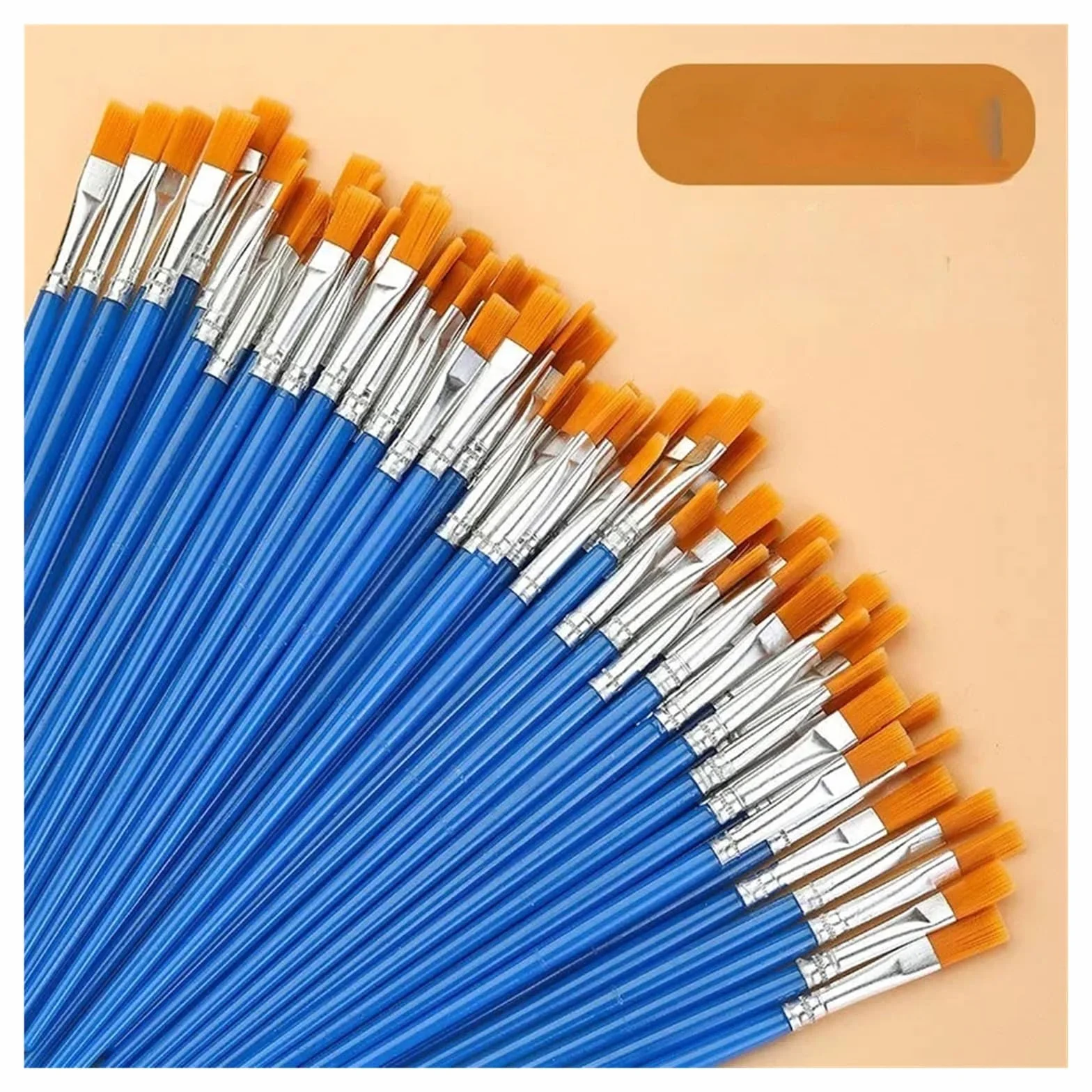 Brochas Pintura Juego de Pinceles Pintura Pelo Plano Redondo, Pincel con cerdas Nailon for Acuarela al óleo, Suministros Arte Escolar, 10/20/50 Uds(50 PCS Pointed Brush)