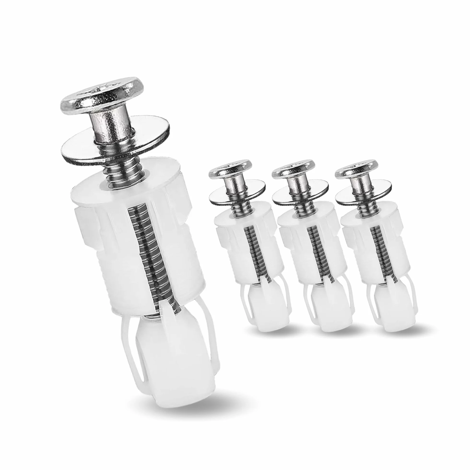 Pack de 4 Tornillos de Nailon para Asiento de Inodoro, Fijaciones Premium para una sujeción firme y duradera. Renueva las Bisagras de tu WC con confianza.