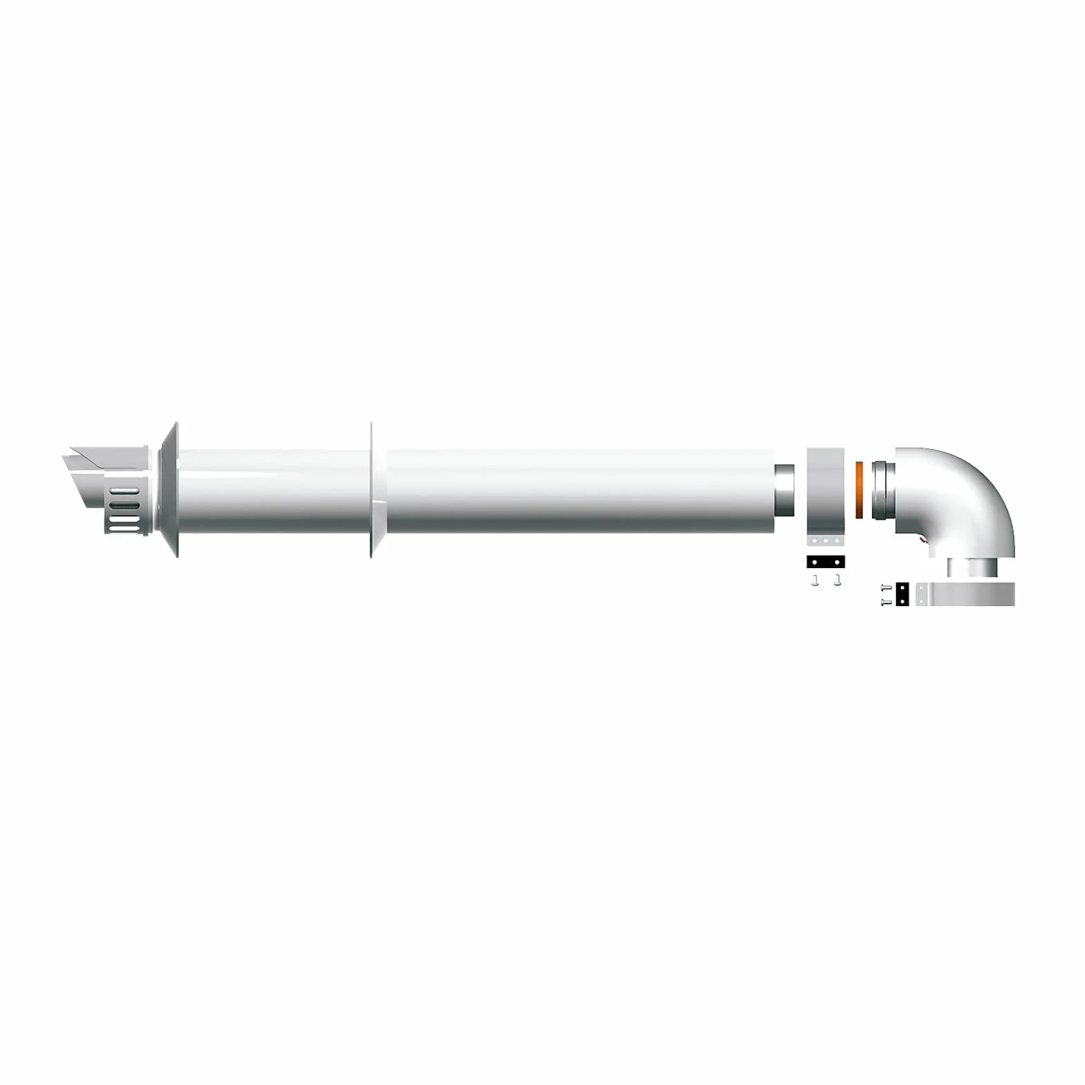 Ariston - Kit de Salida de Humos Horizontal para Calderas Ariston, Accesorio para Caldera con Instalación Horizontal, Codo de 90º y Diametro de 100 mm y de 60 mm - Fabricado para Instalación en España