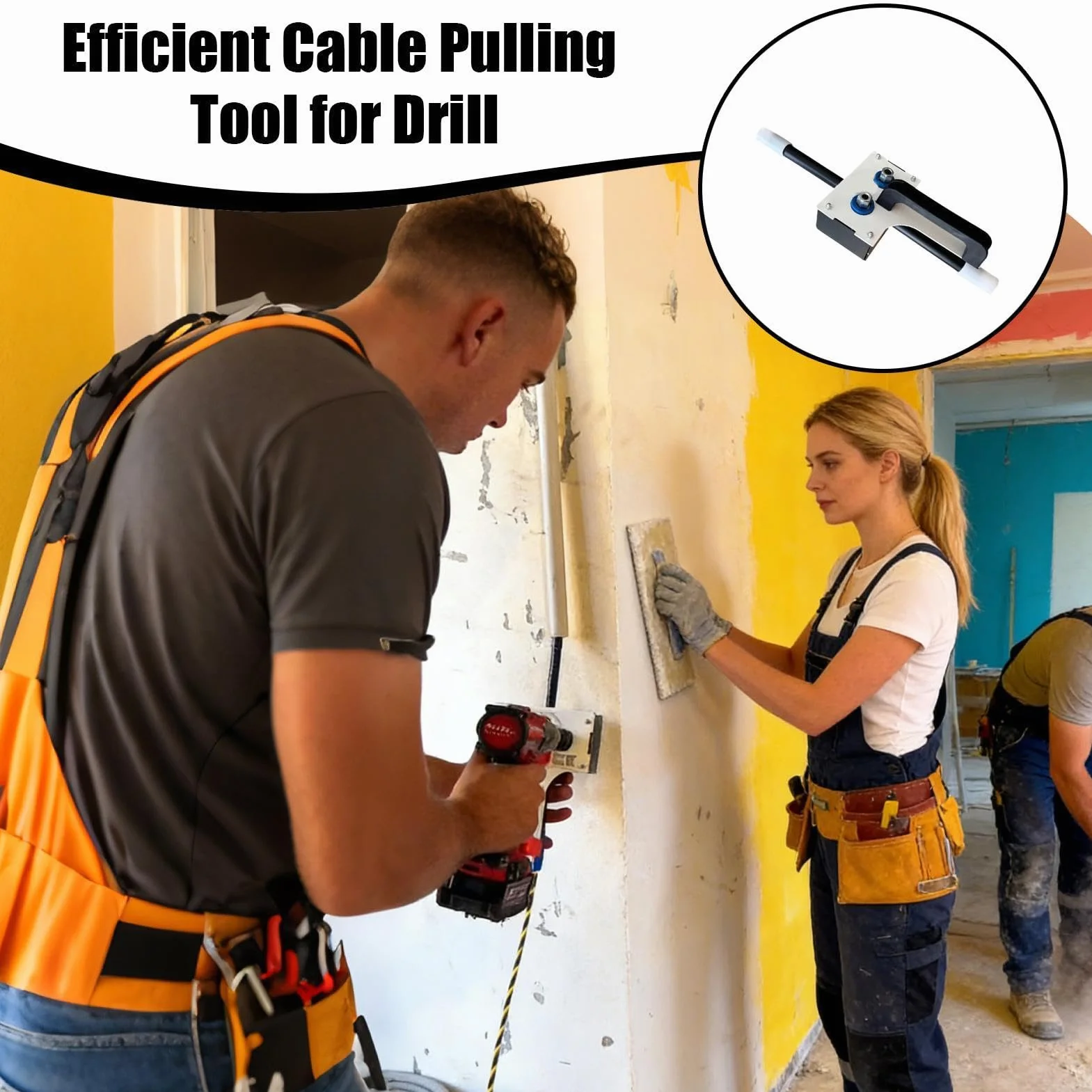 8mm Herramientas Para Tiro De Cables,Paquete De 2 Equipo Eléctrico Manual Para Conductos,Guía Pasacables Herramienta Electricista,Para Espacios Estrechos En Tuberías, Subterráneos, Paredes, Centros De