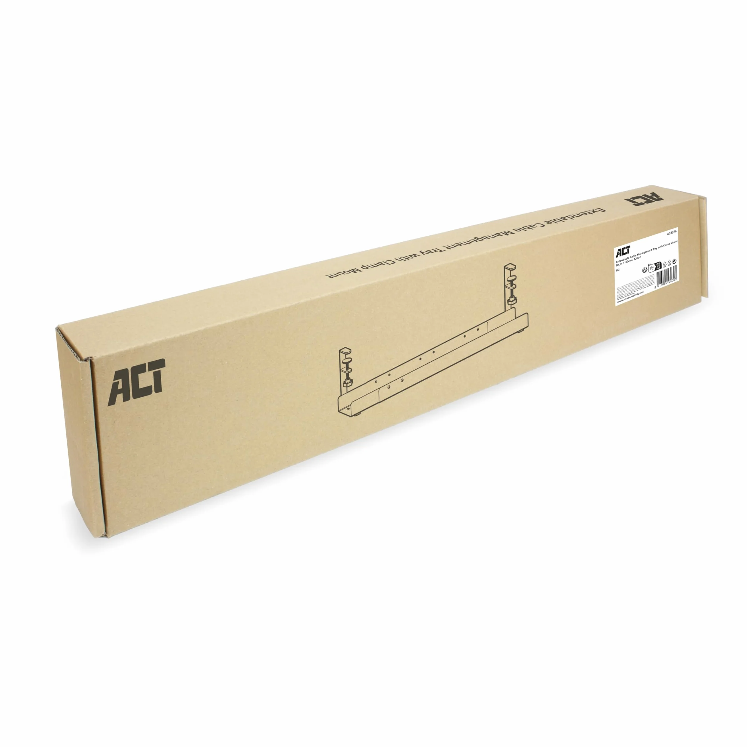 ACT Organizador de Cables Extensible para Escritorio, sin taladrar, con Soporte de Pinza, Organizador de Cables para PC, Bandeja de Cables para el Lugar de Trabajo AC8376