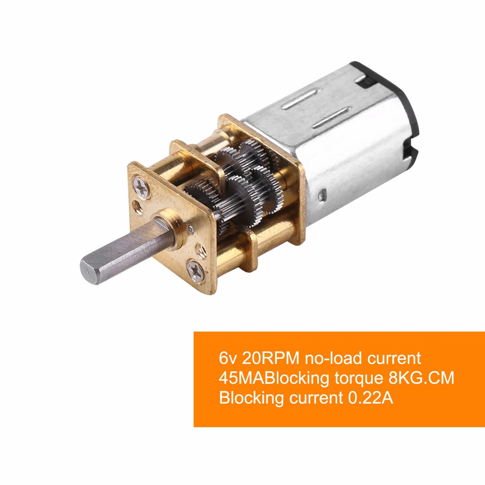 Motor de Engranajes DC 6V 20 RPM 1:1000