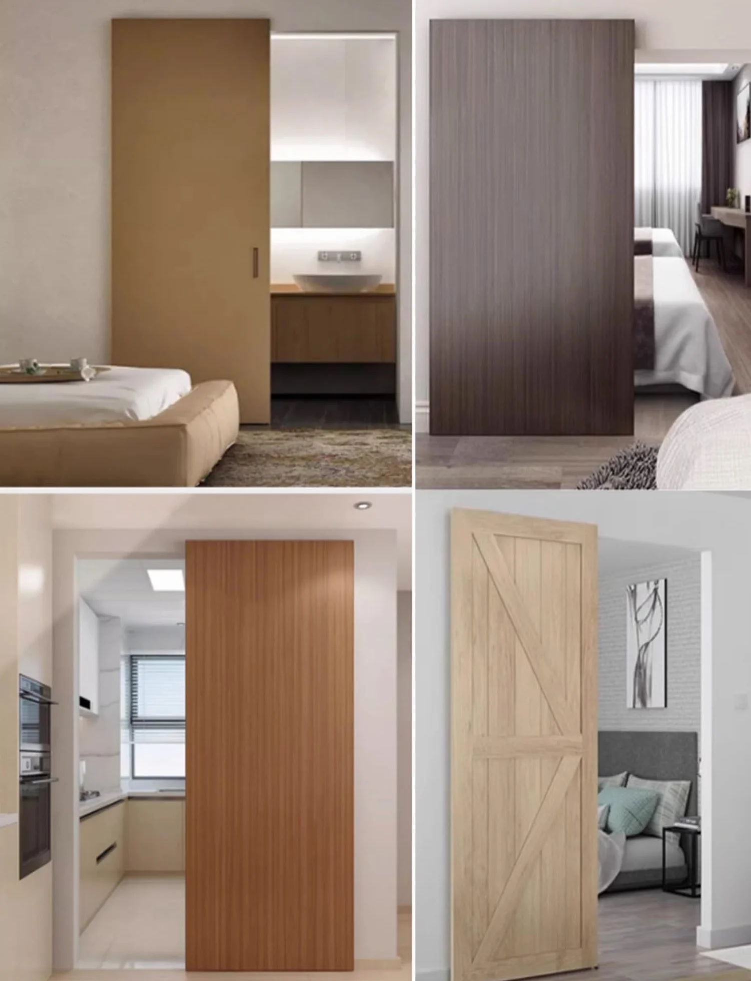 Kit de herrajes ocultos para puerta corredera con cierre suave, riel oculto resistente para puertas flotantes interiores modernas