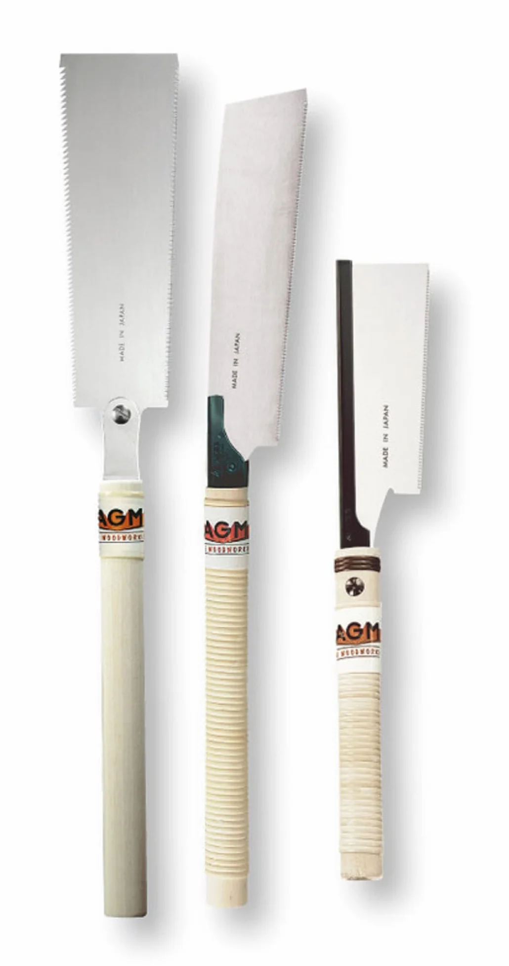 MAGMA Set de sierras japonesas de 3 piezas, J-WK220 (Kataba 220 mm), J-WD150 (Douzuki 150 mm), J-WR240 (Ryoba 240 mm), J-SS03
