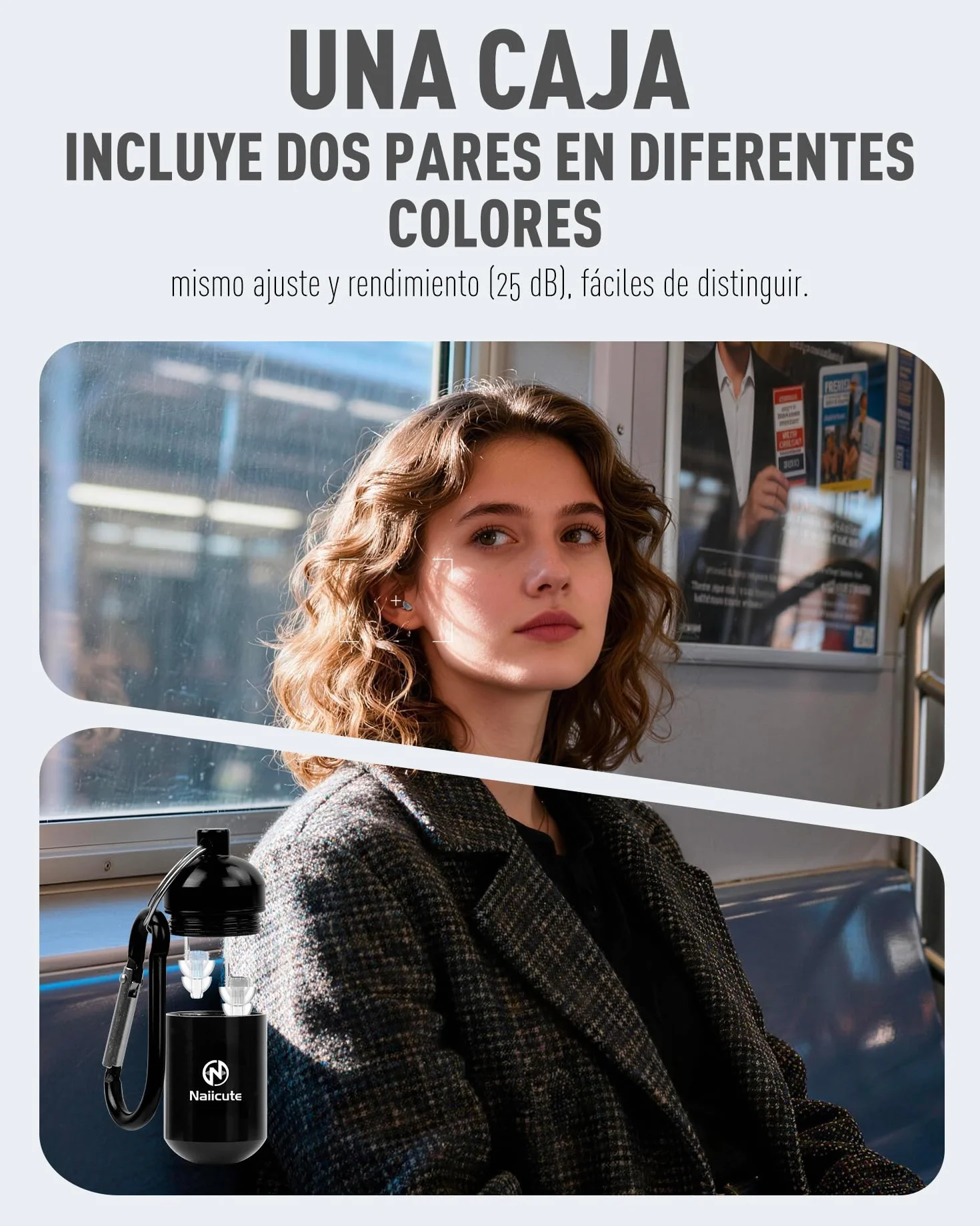 Tapones para los oídos para avión 2 pares Reutilizables Antiruido Protección Auditiva Adultos Niños 12+