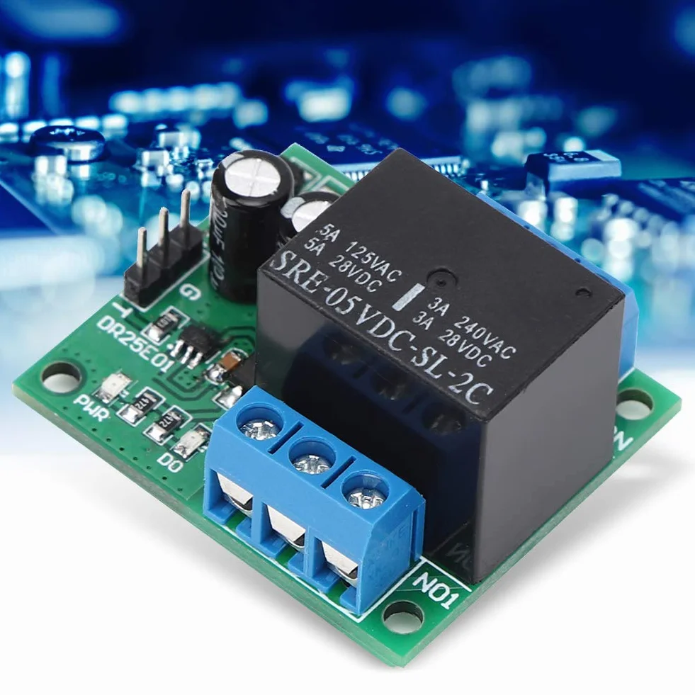 Módulo Relé Biestable DPDT 5V 12V DC con Control Pulso Bajo y LED Indicador para Automoción y Computadoras 39.5x33.3x23.3mm