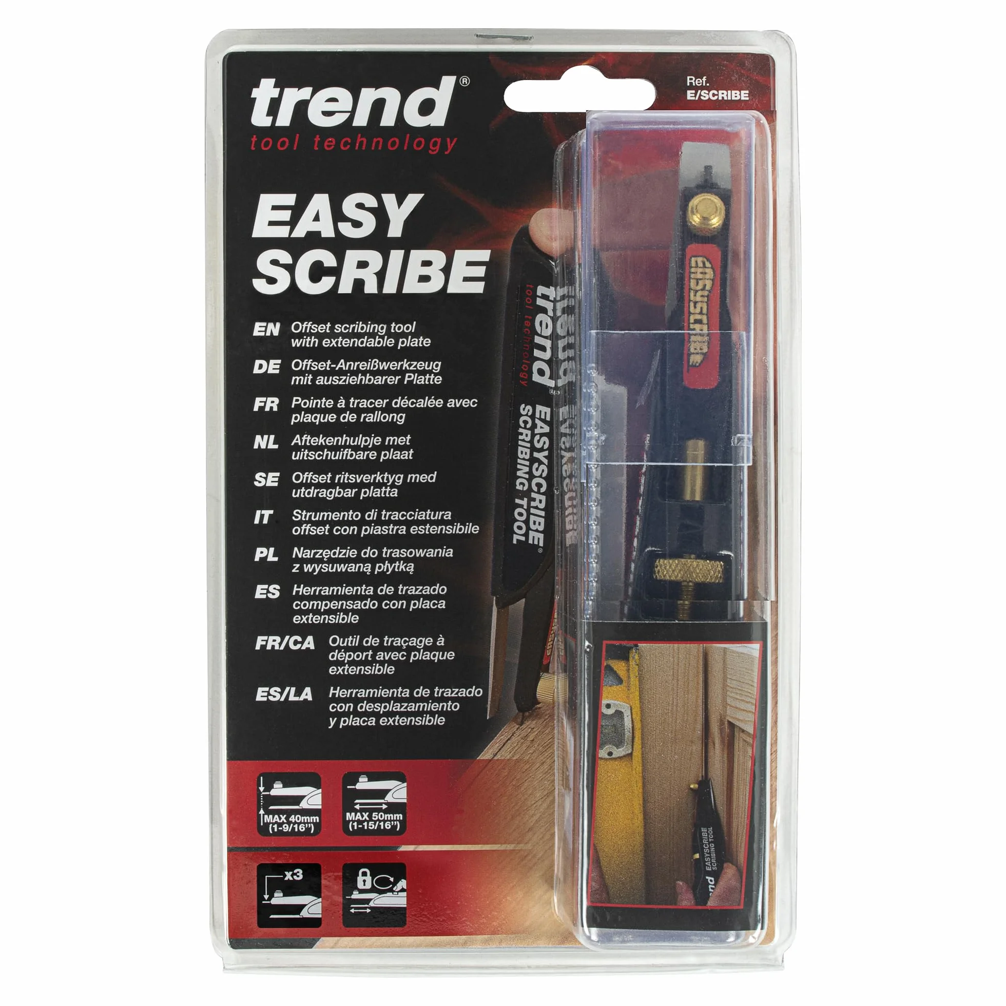 Trend EasyScribe Herramienta de trazado, negra, 700 mm, E/SCRIBE