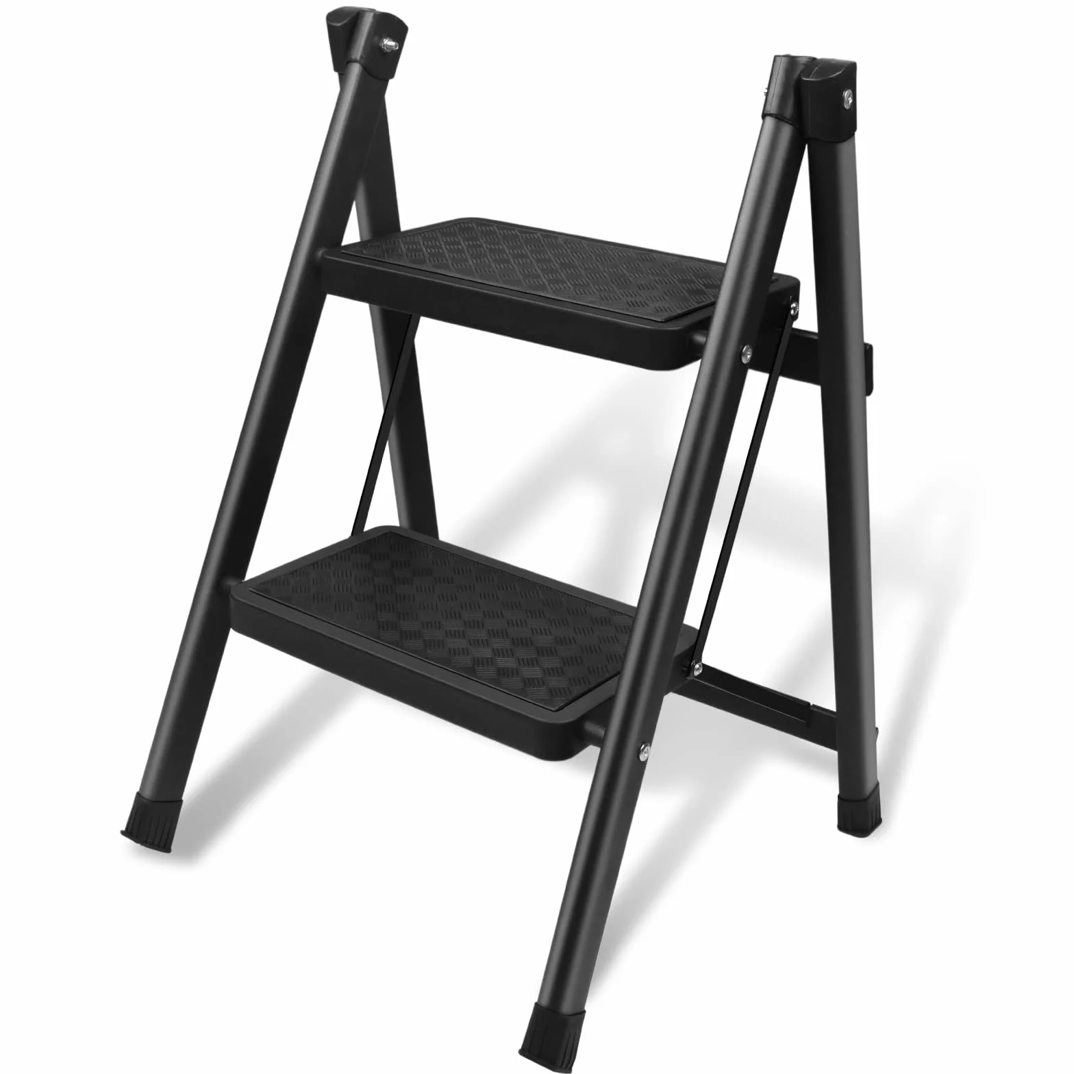 2 Peldaños Taburete Escalera Plegable, Taburete o Soporte de Exhibición Portátil, Ligero Escalones Antideslizante multifuncional para Hogar, Cocina, Oficina (Escalera de 2 peldaños)