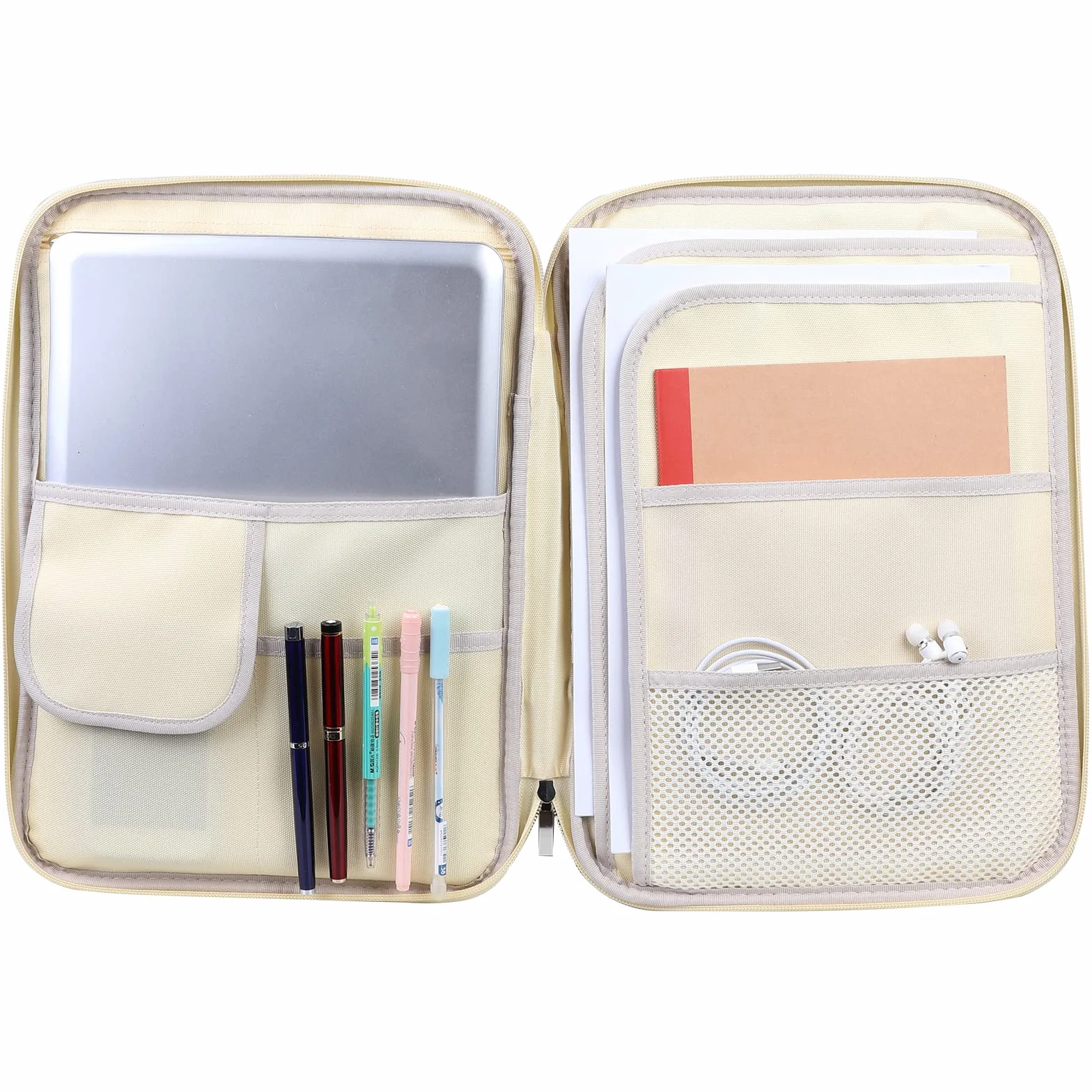JAKAGO Carpeta impermeable A4, organizador de viaje con cremallera, verde mármol