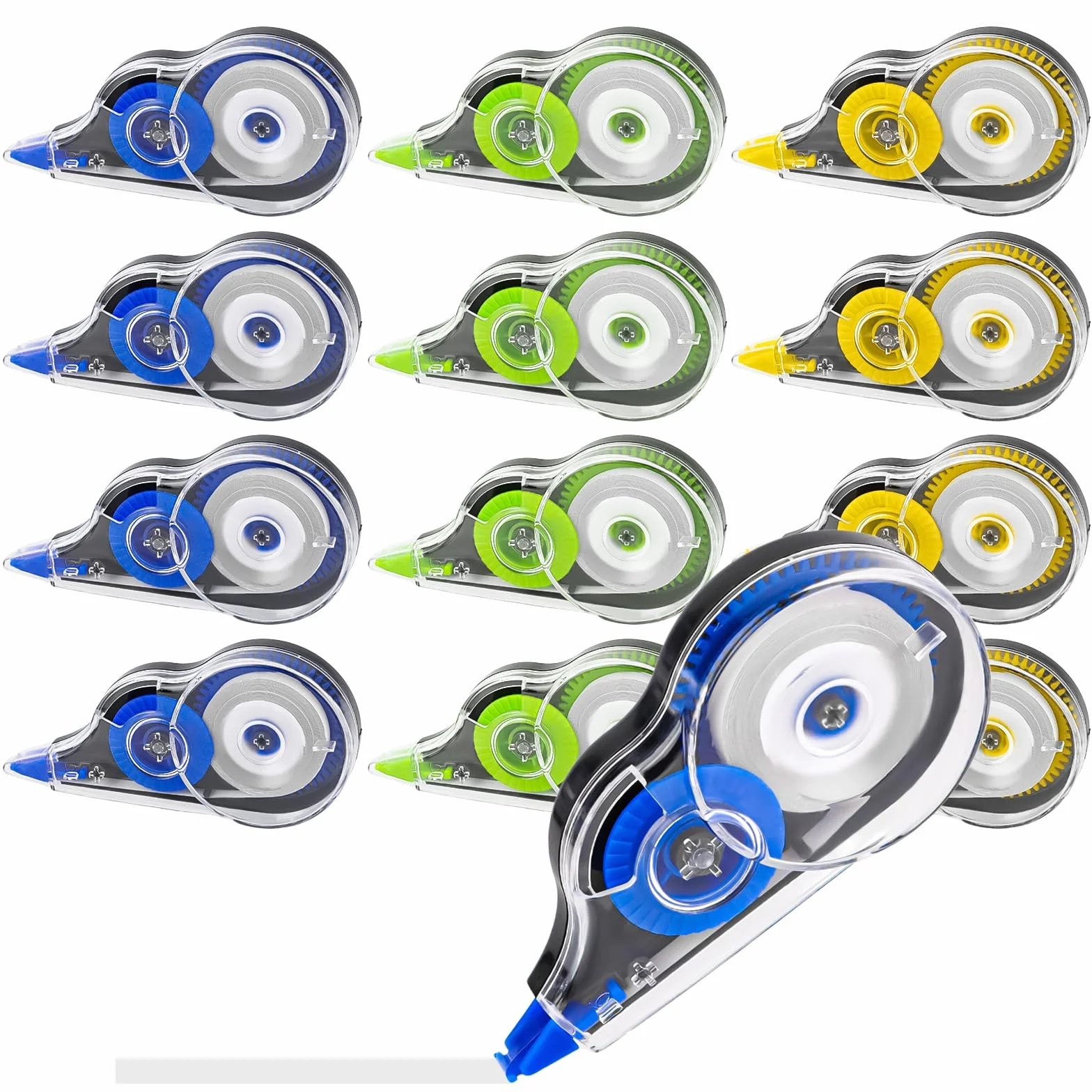 NVIYAM 12 Piezas Cintas Correctoras, 12m x 5mm Mini Corrector Cinta Escolar