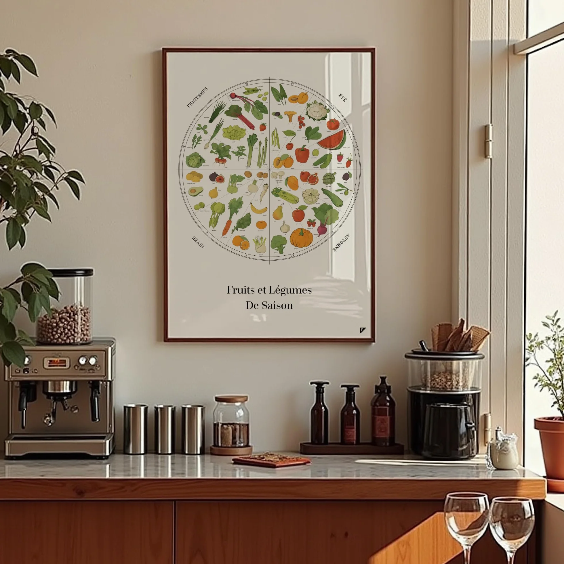 Póster de frutas y verduras de temporada