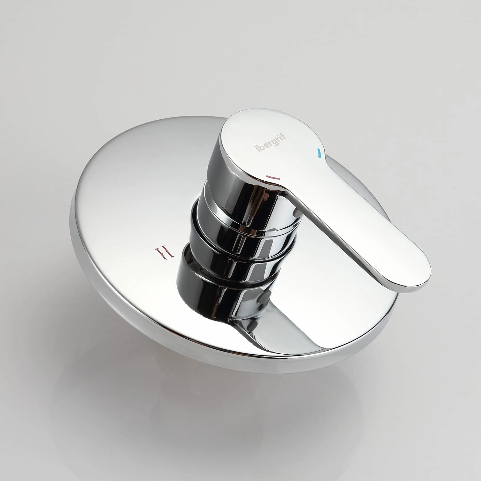 Ibergrif M21701A Grifo Ducha con Instalación Válvulas, Cuerpo Empotrado Universal, Cromo, Plata
