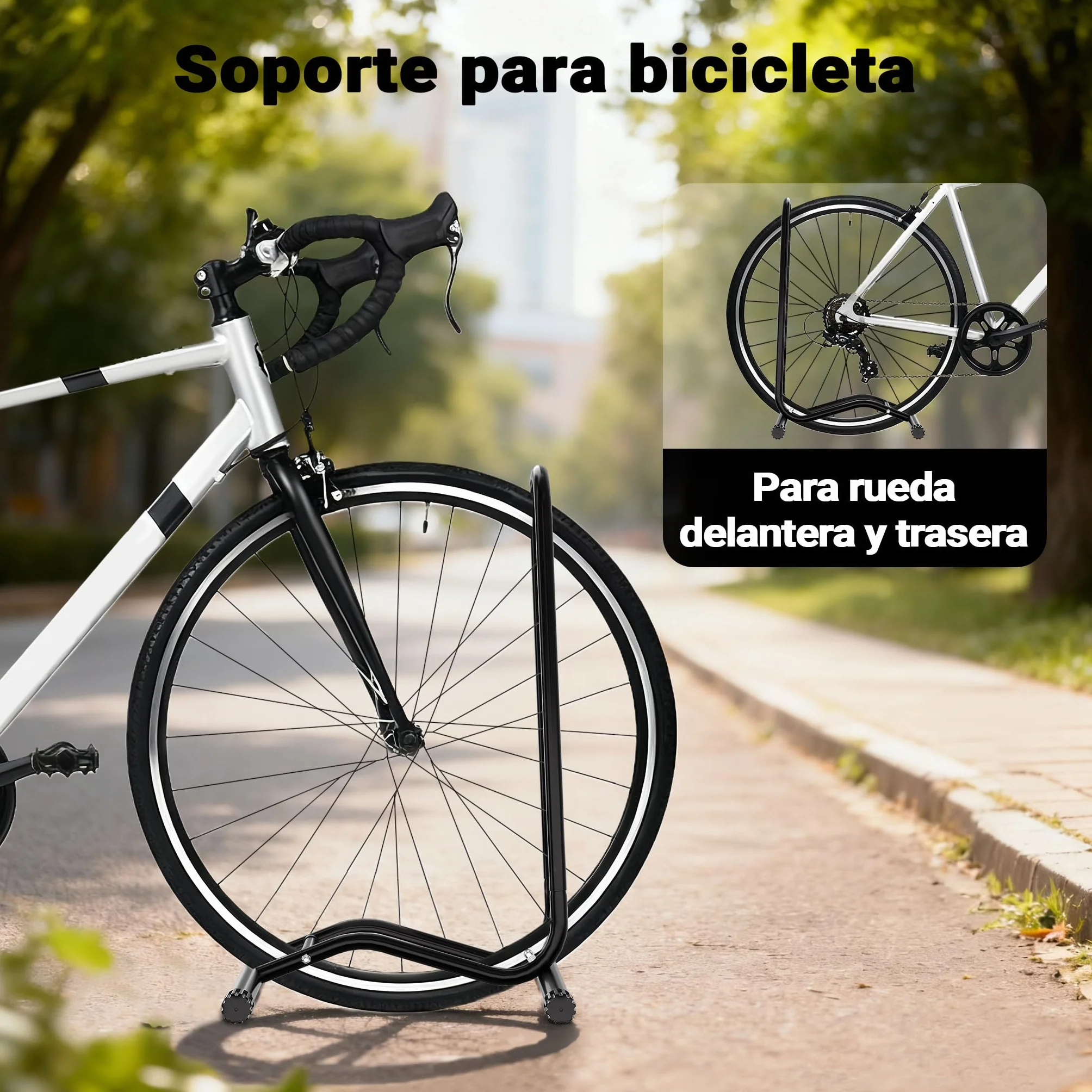 Soporte para aparcar Bicicletas portátil Suelo para 1 Bicicleta Ancho de neumáticos 60mm