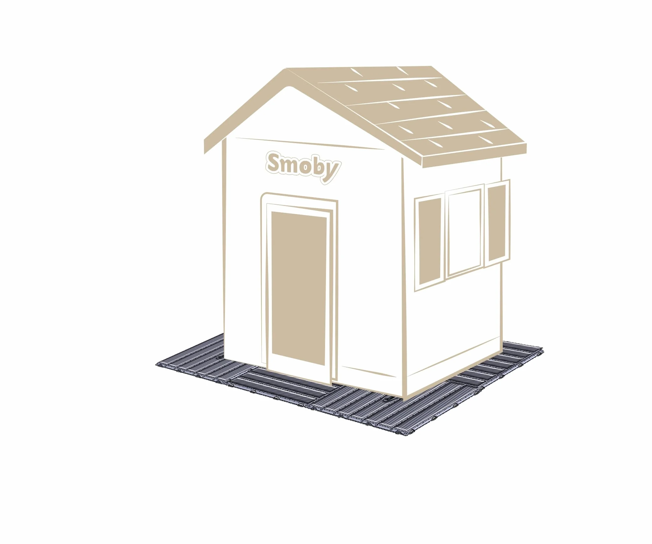 Smoby Life - Juego de 6 baldosas (45 x 45 cm Cada una) - Accesorio para el hogar Smoby - CREA un Suelo - Recorte rápido - Efecto Madera Texturizada - Material Reciclado - Fabricado en Francia